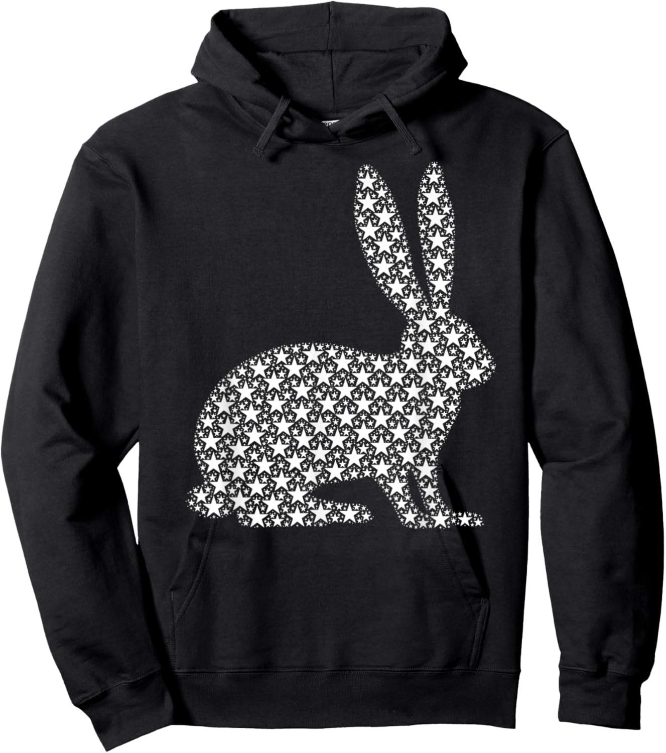 July 4th USA American Flag Stars Patriotic BUNNY RABBIT Hoodie - Hoodie | Black