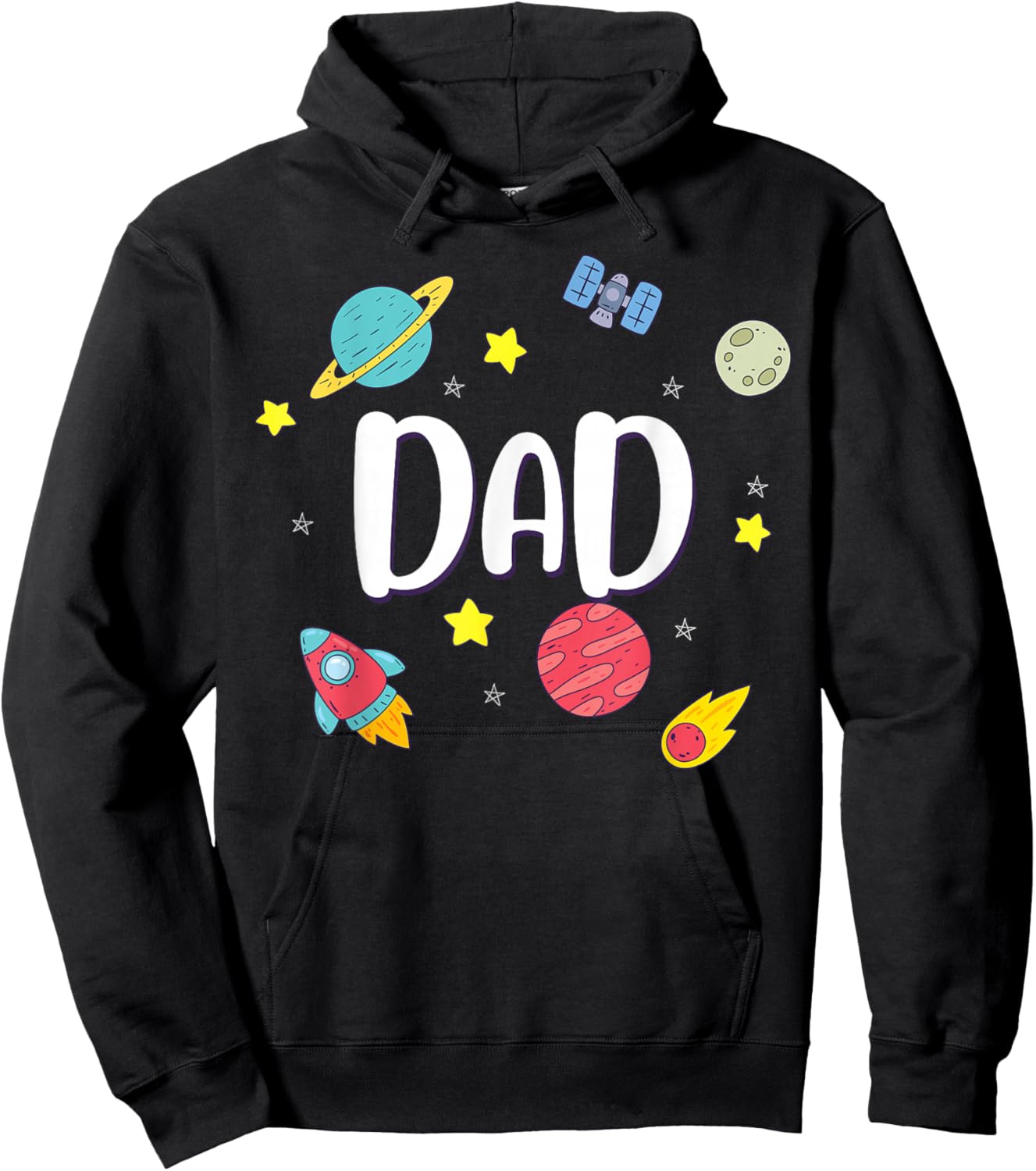 Dad Outer Space Galaxy Birthday for Family Hoodie - Hoodie | Black