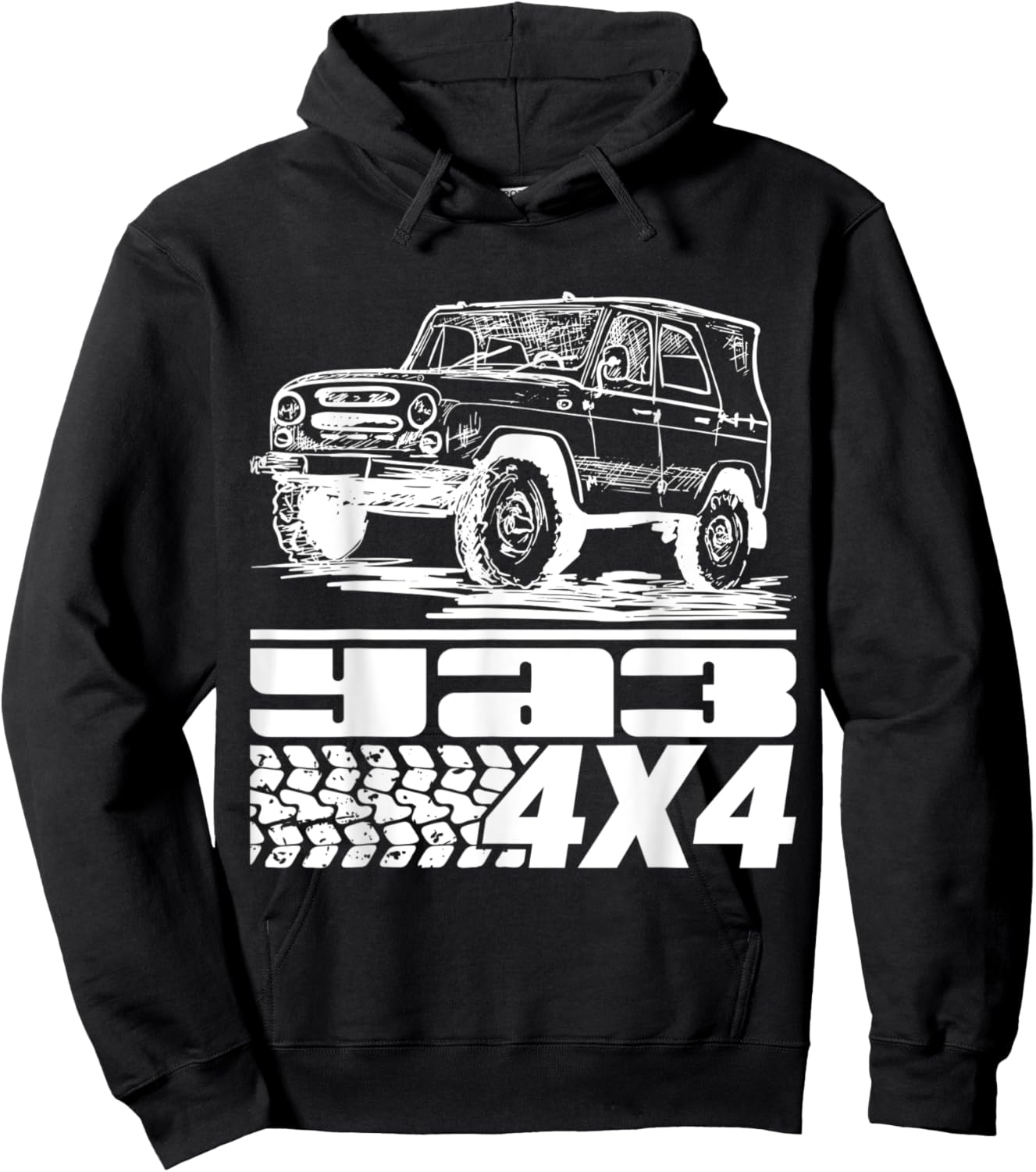 UAZ Offroad 4x4 4wd Utility Vehicle Russia USSR Hoodie - Hoodie | Black