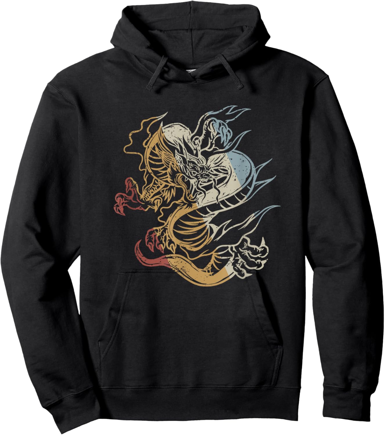 Dragon Retro Style Vintage Hoodie - Hoodie | Black