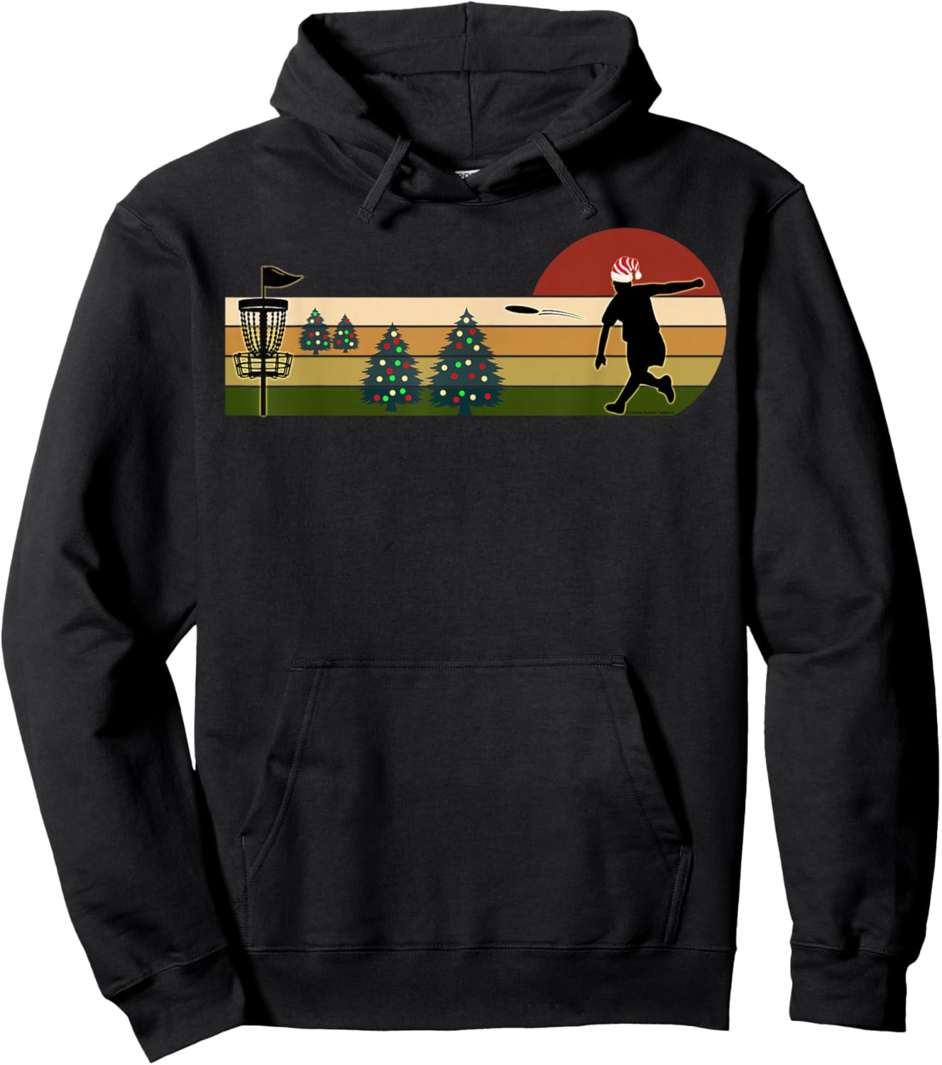 Christmas Holiday Disc Golf Sport Hoodie - Hoodie | Black