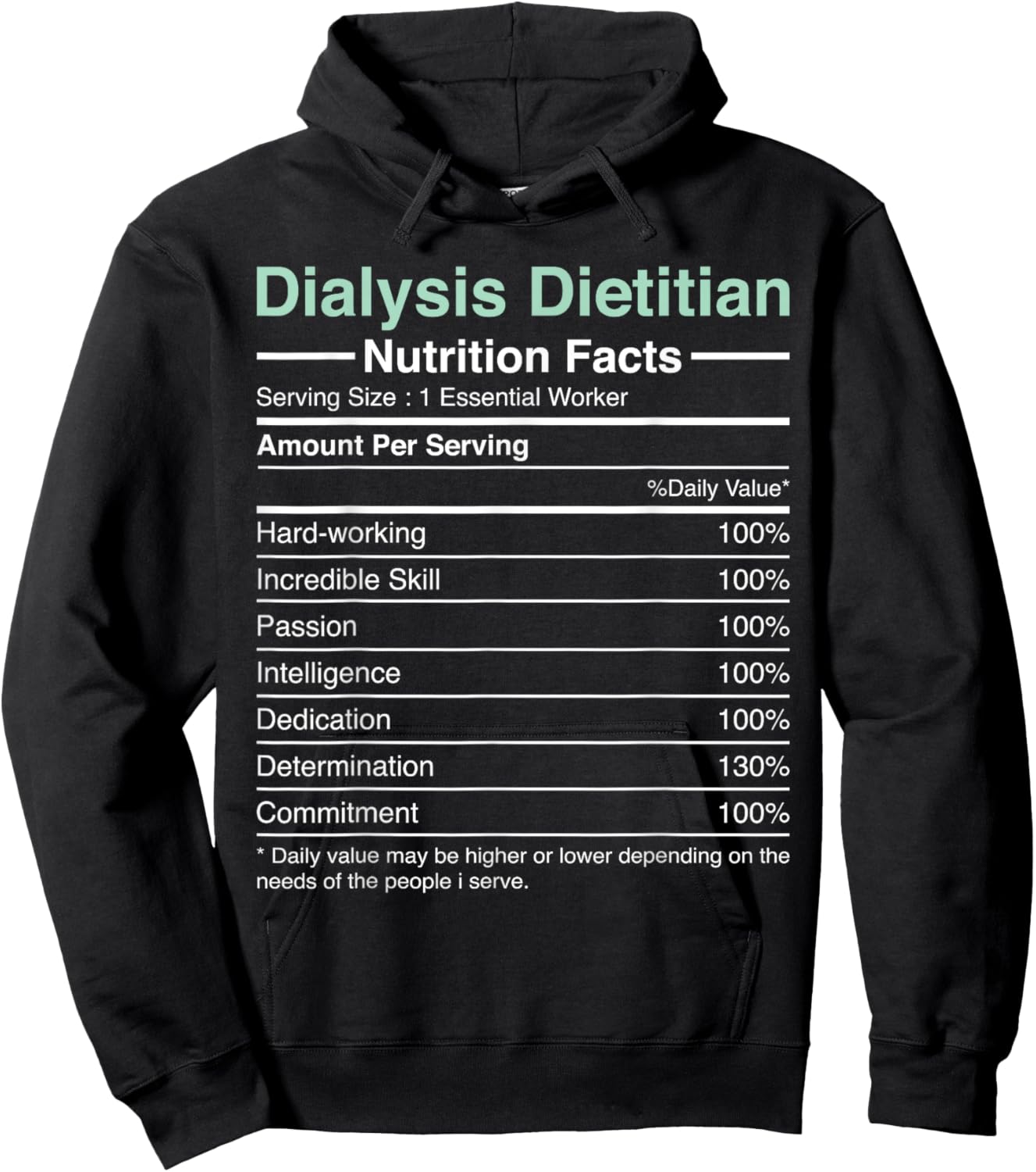 Dialysis Dietitian Nutrition Facts - Nephrology Dietitian Hoodie - Hoodie | Black