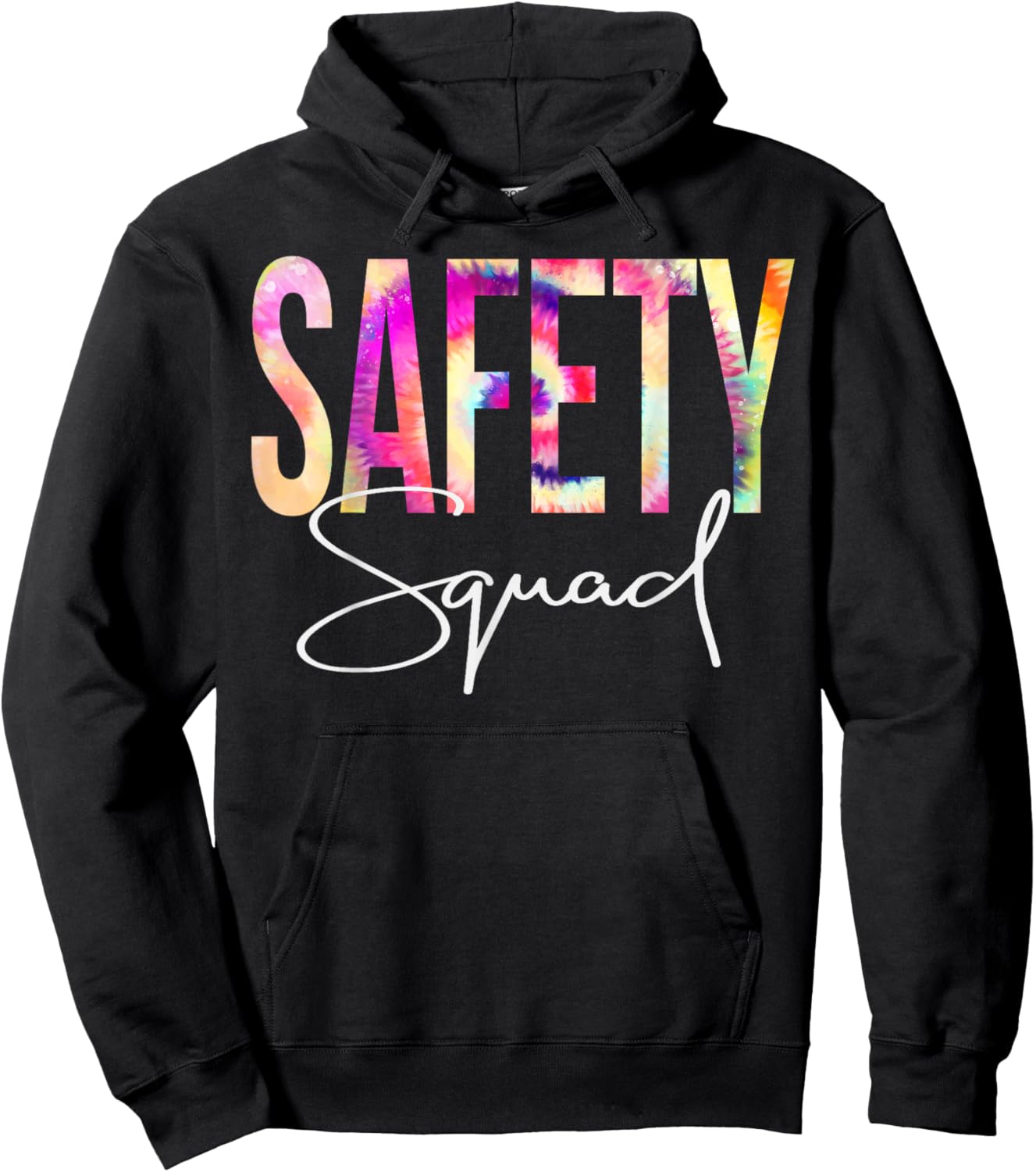 Safety Squad Tie Dye Back To School women appreciation Hoodie - Hoodie | Black