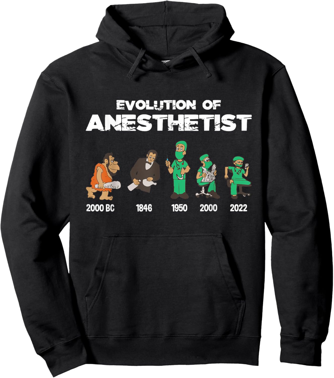 Evolution Anesthetist - Anesthesiologist Anesthesia Hoodie - Hoodie | Black