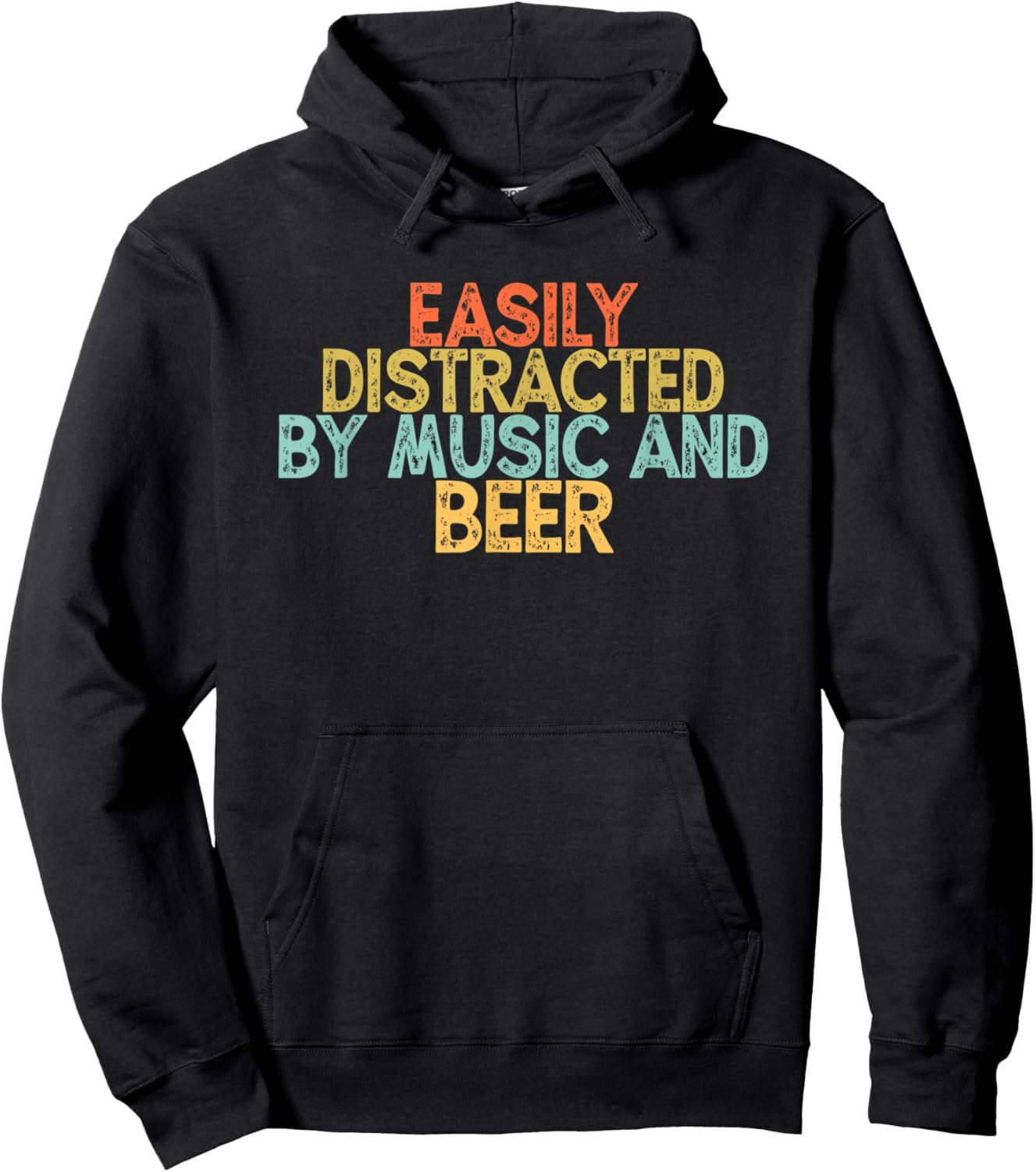 Easily Distracted By Music And Beer Hoodie - Hoodie | Black
