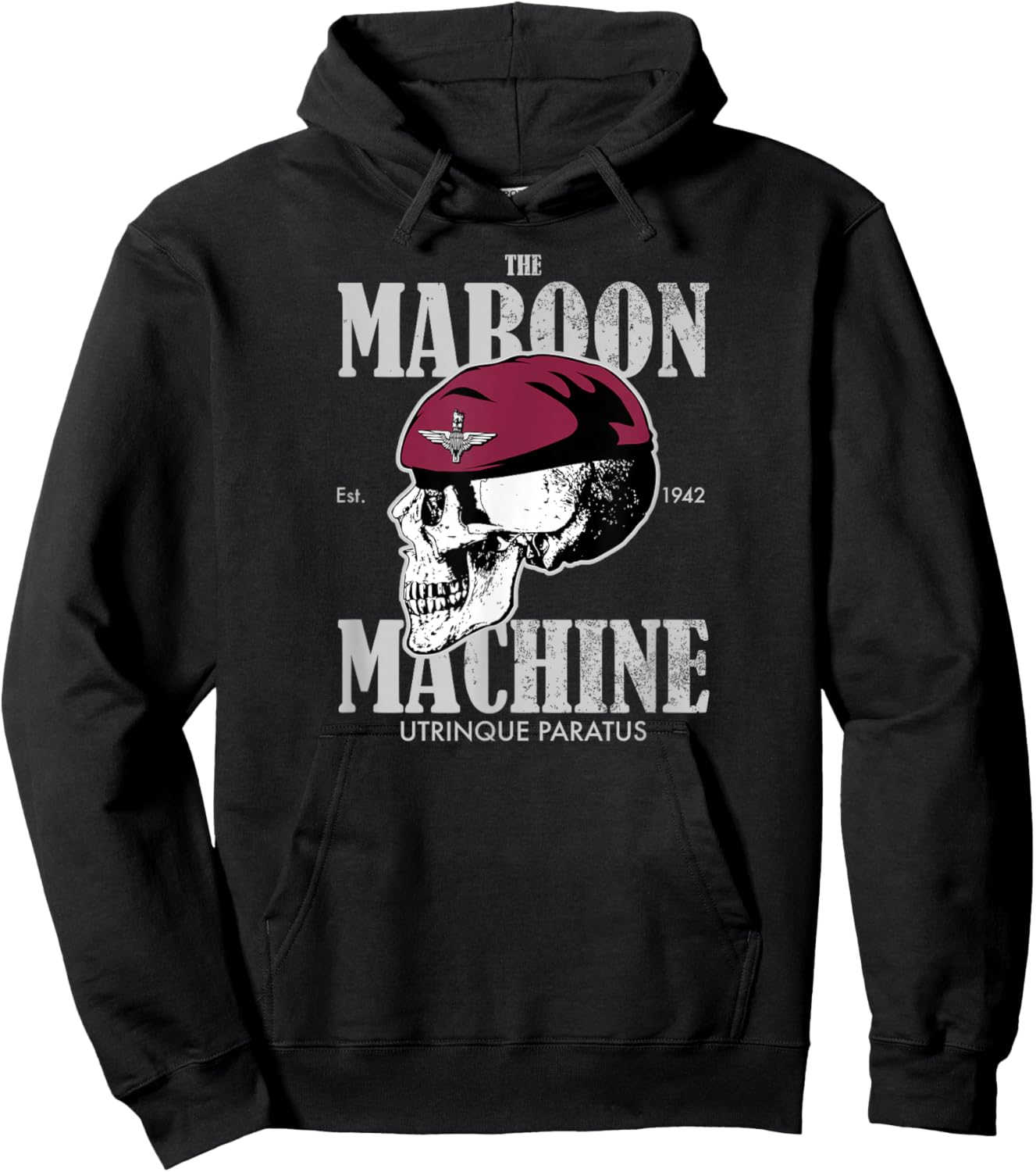 The Maroon Machine - Parachute Regiment (distressed) Hoodie - Hoodie | Black