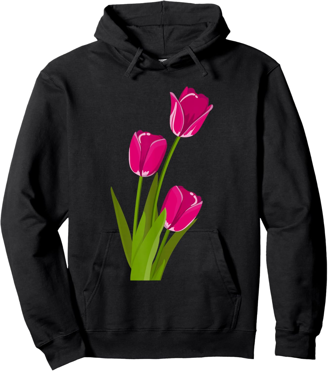 Pink Tulips lover Hoodie - Hoodie | Black