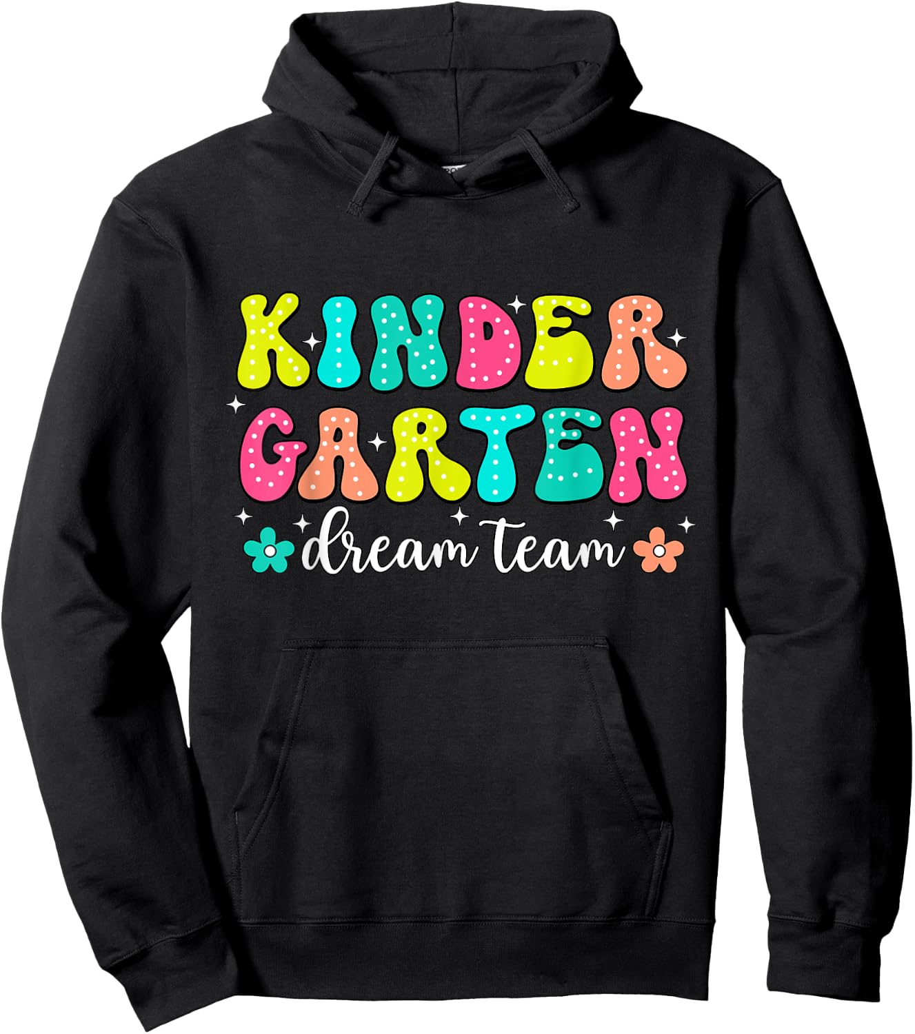Groovy Kindergarten Dream Team Back To School Teacher Kids Hoodie - Hoodie | Black