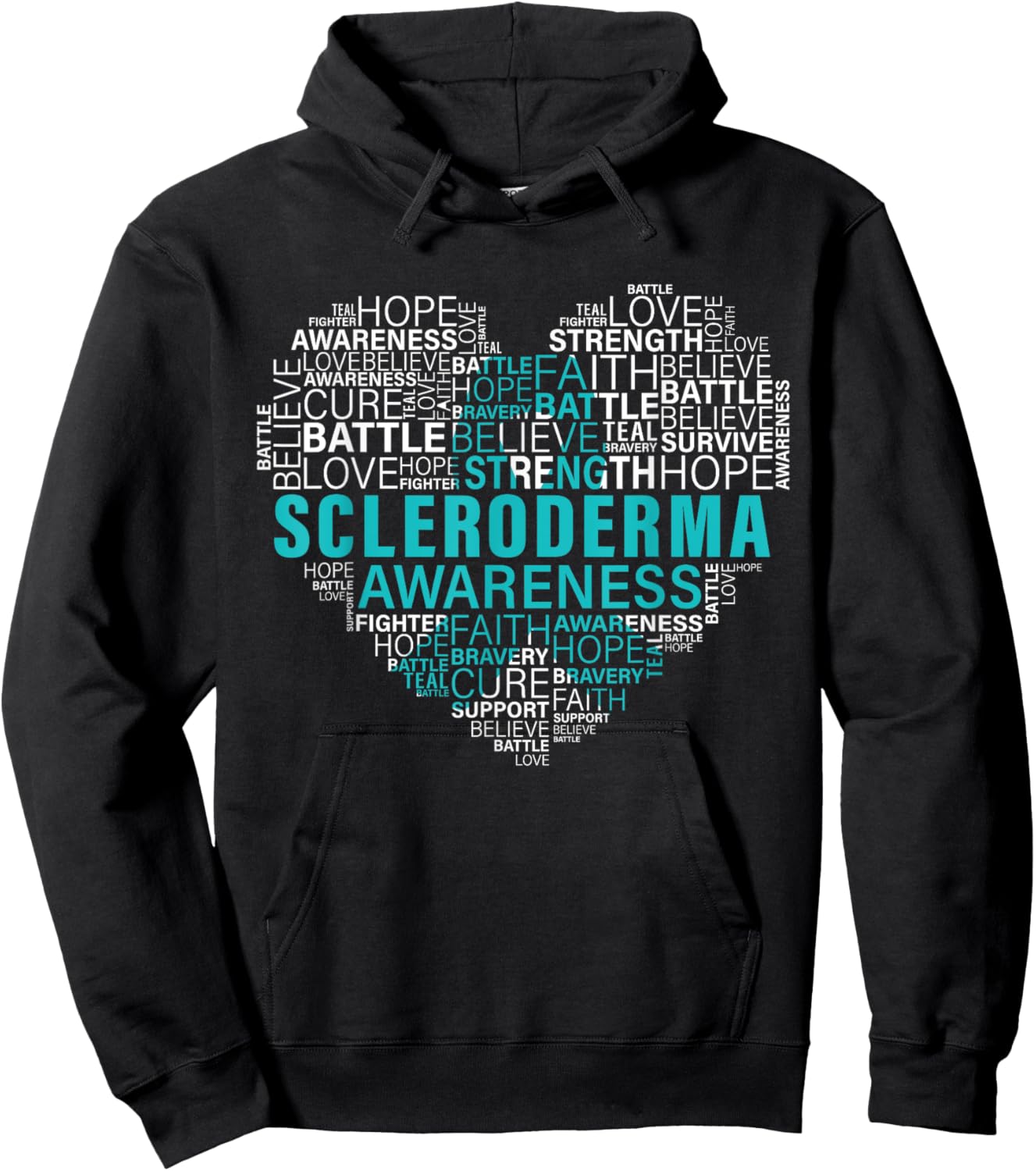 Scleroderma Awareness Fight Hope Support Strong Warrior Hoodie - Hoodie | Black