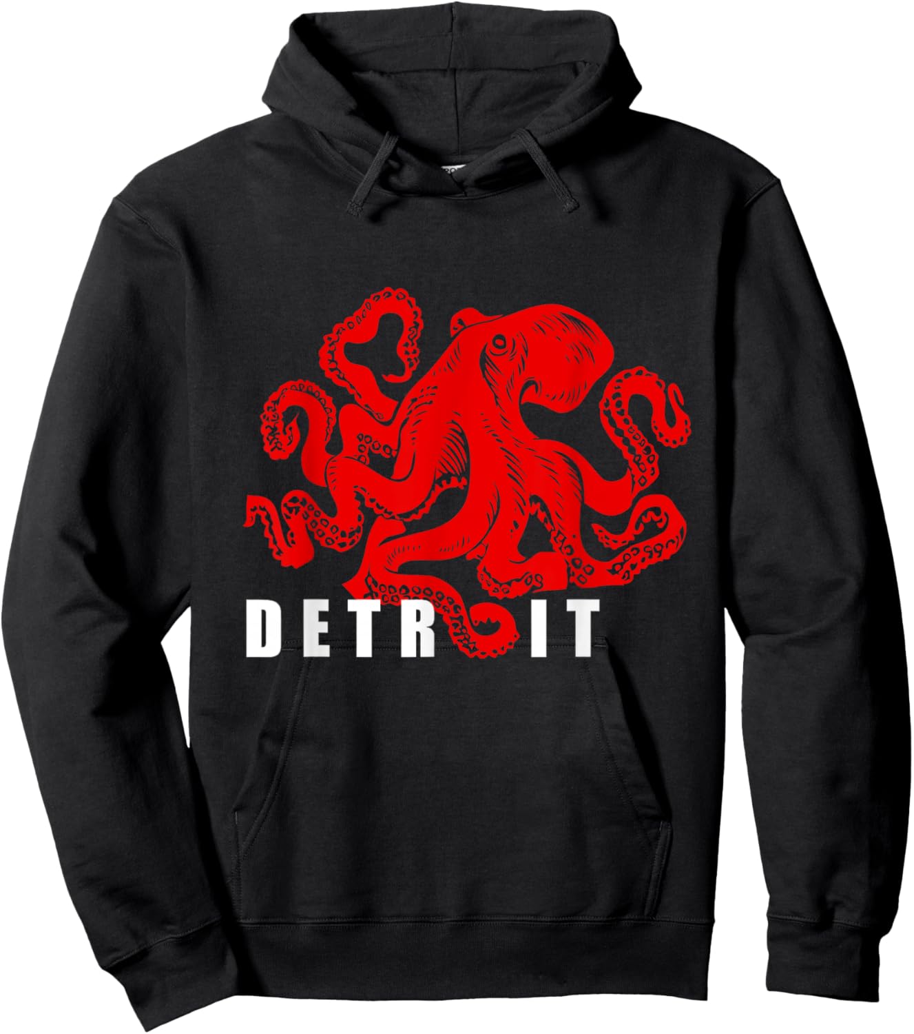 Detroit Michigan Souvenir | Octopus Kraken Detroit Hoodie - Hoodie | Black