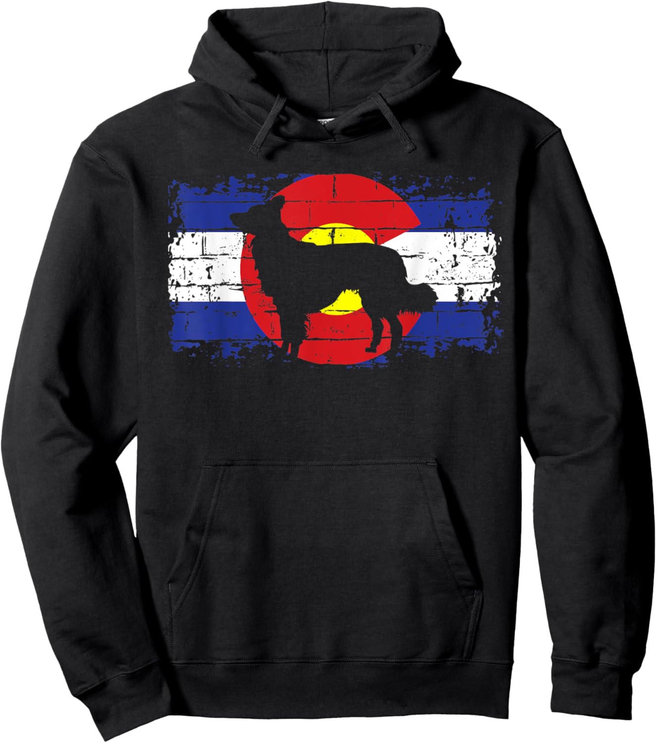 Colorado Flag Border Collie Dog Collie Lover Pet Owner Cool Hoodie - Hoodie | Black