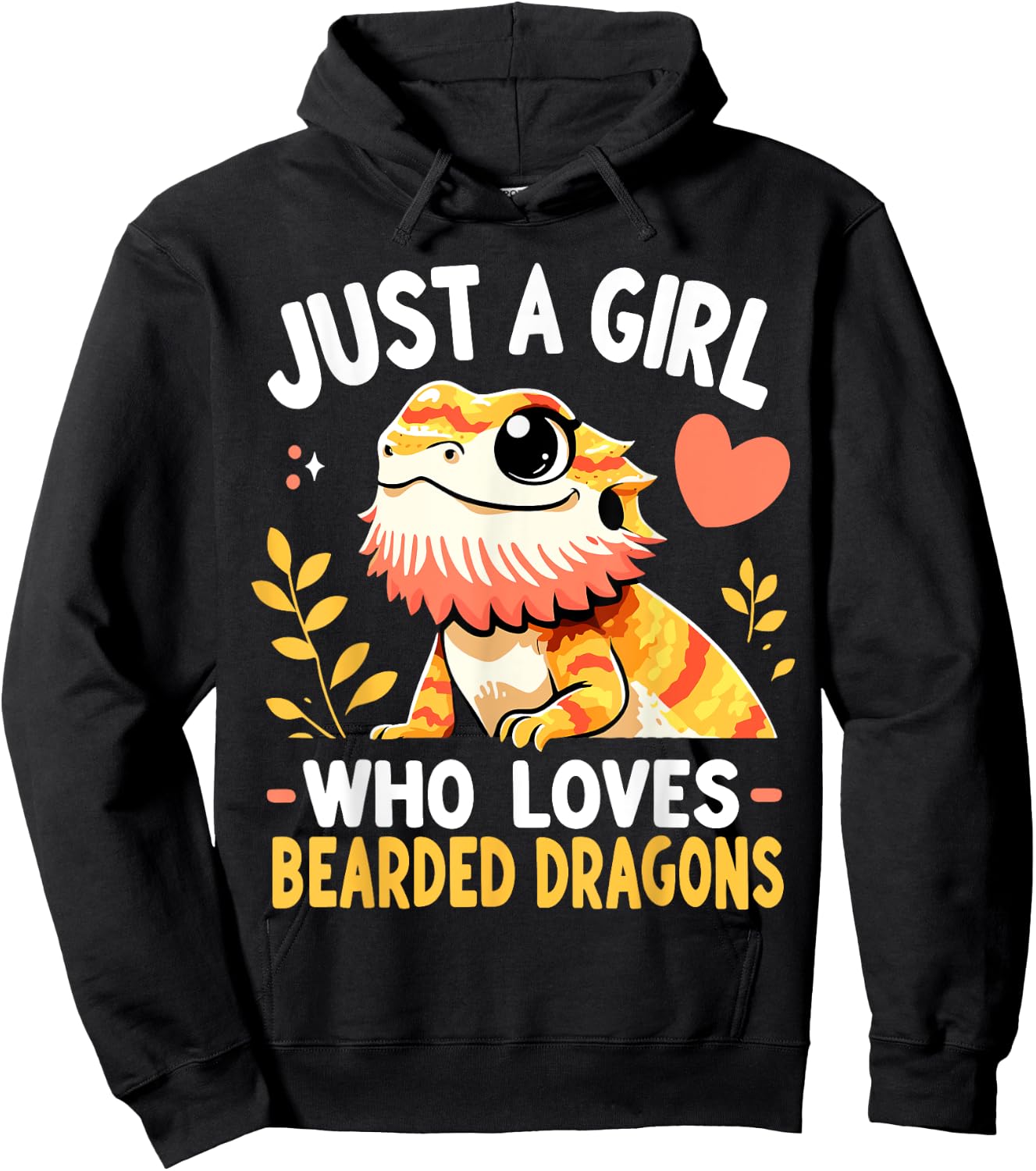 Girl Who Loves Bearded Dragons Hoodie - Hoodie | Black