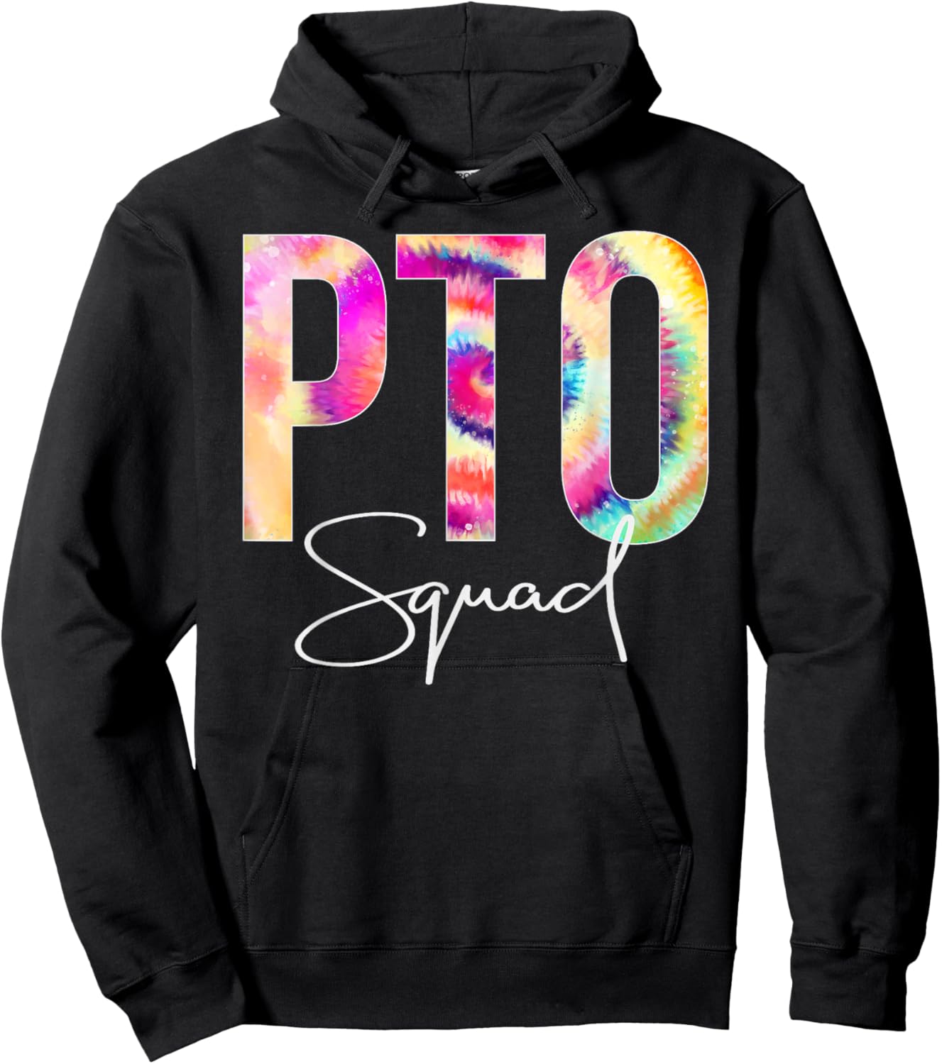 PTO Squad Tie Dye Back To School women appreciation Hoodie - Hoodie | Black
