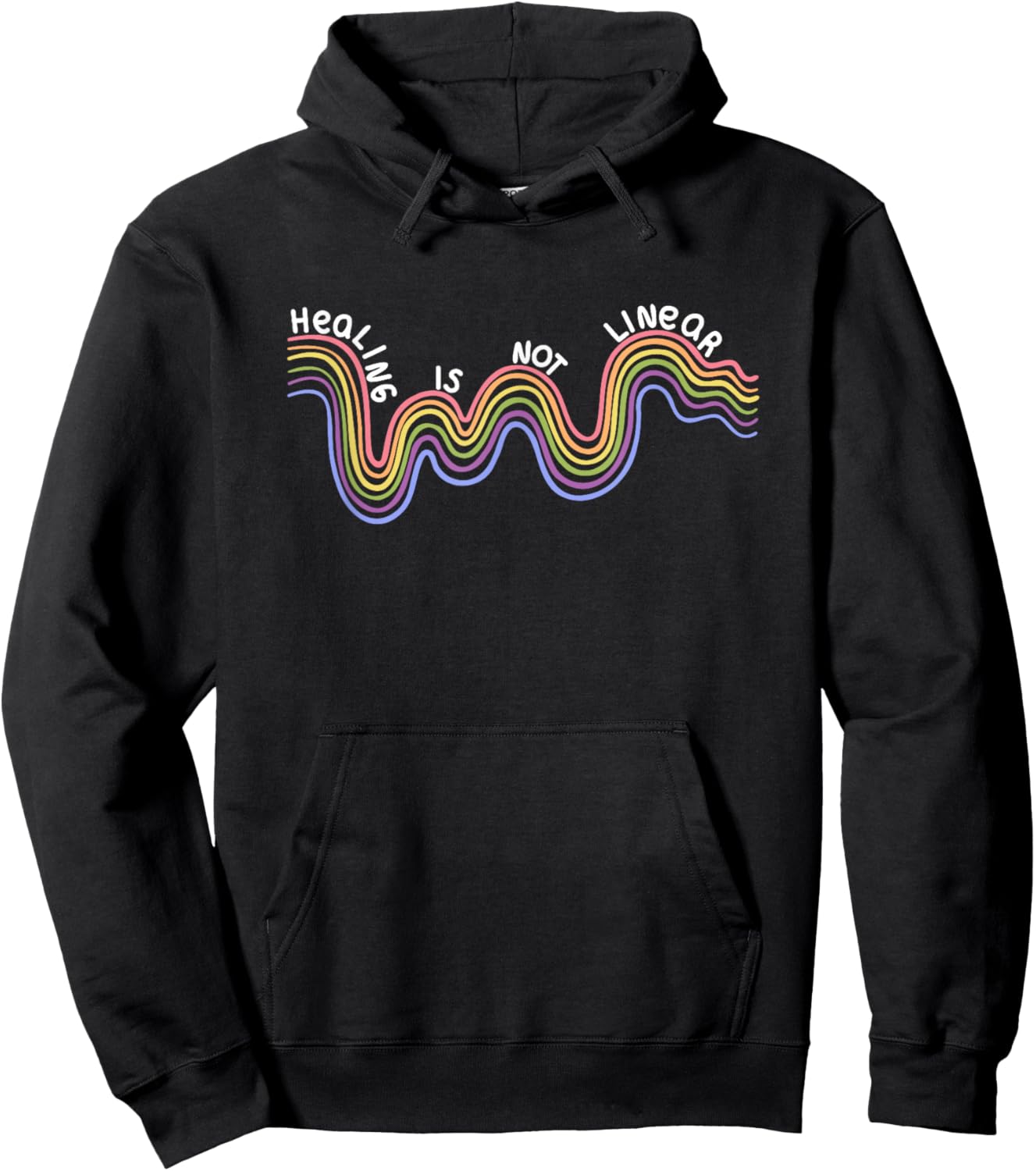 Mental Health Awareness Rainbow Hoodie - Hoodie | Black