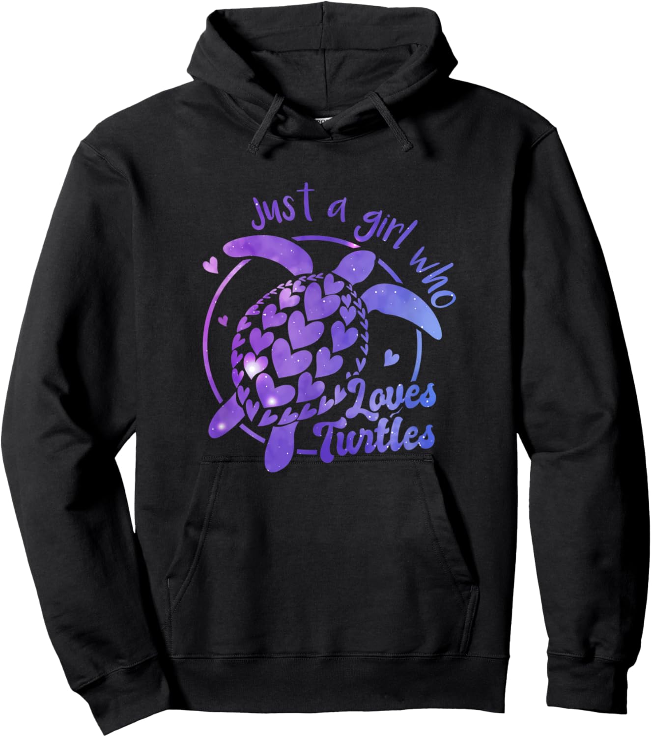 Cool Retro Just A Girl Who Loves Turtles Cute Sea Turtle Hoodie - Hoodie | Black