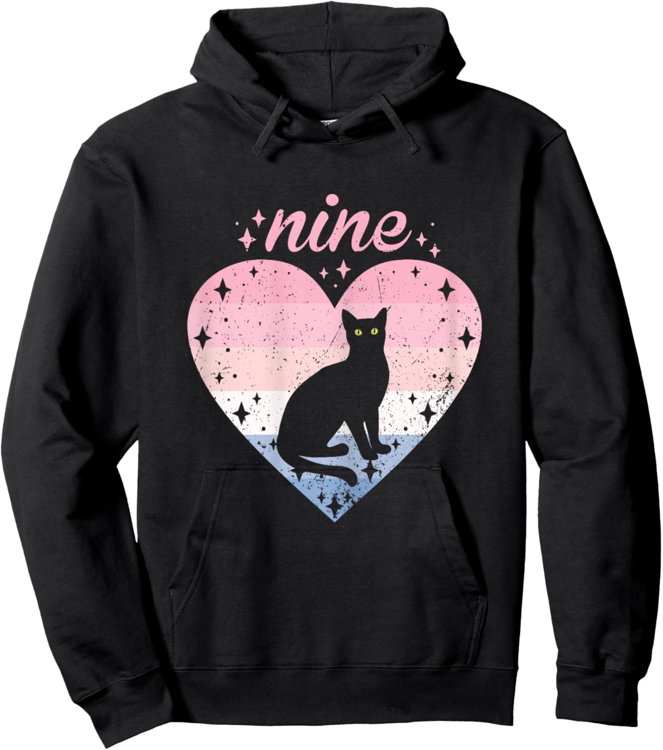 9 Year Old Cute Cat Birthday Girl 9th B-day Hoodie - Hoodie | Black