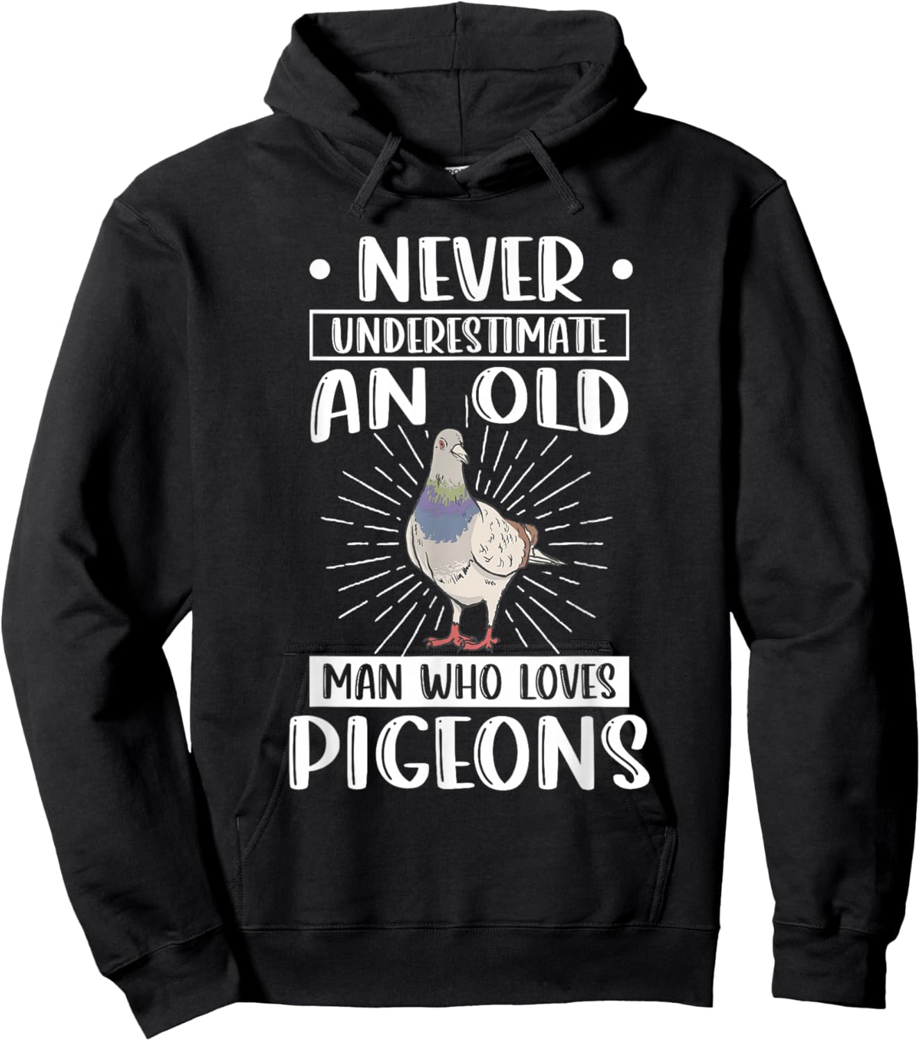 Pigeon Grandpa Hoodie - Hoodie | Black