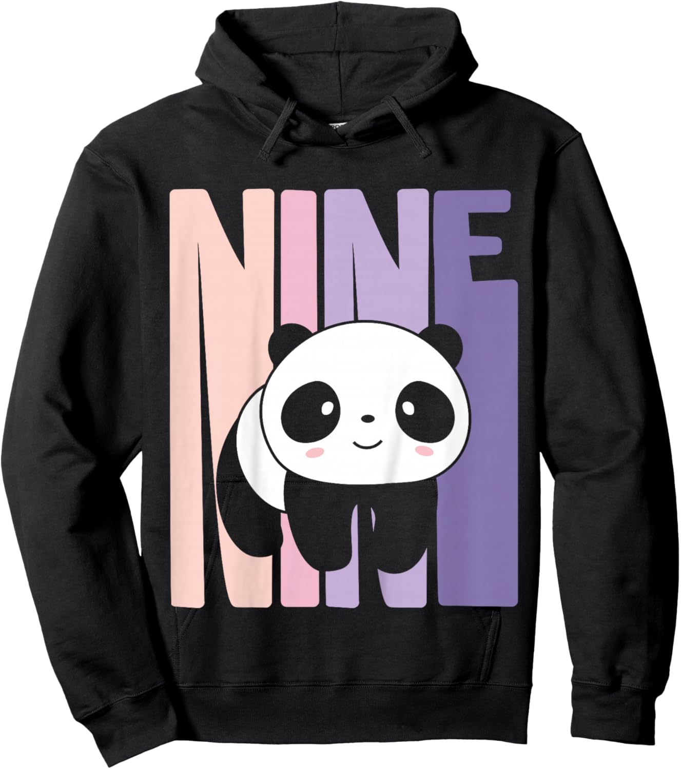 9 Year Old Cute Panda Birthday Girl 9th B-day Hoodie - Hoodie | Black