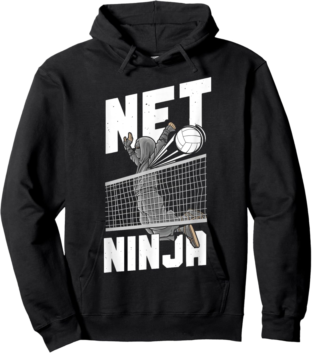 Volleyball Player Team Ninja Vintage Net Ninja Hoodie - Hoodie | Black