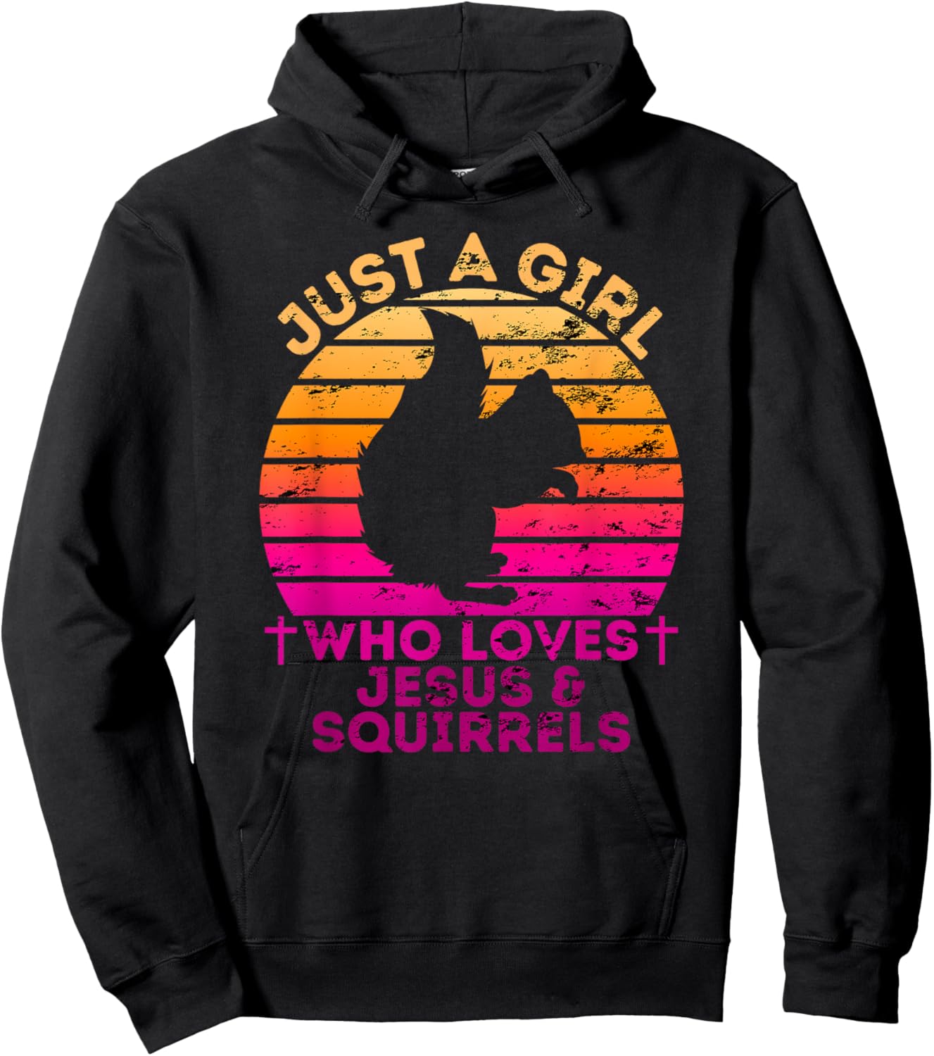 Just A Girl Who Loves Jesus And Squirrels Christian Woman Hoodie - Hoodie | Black