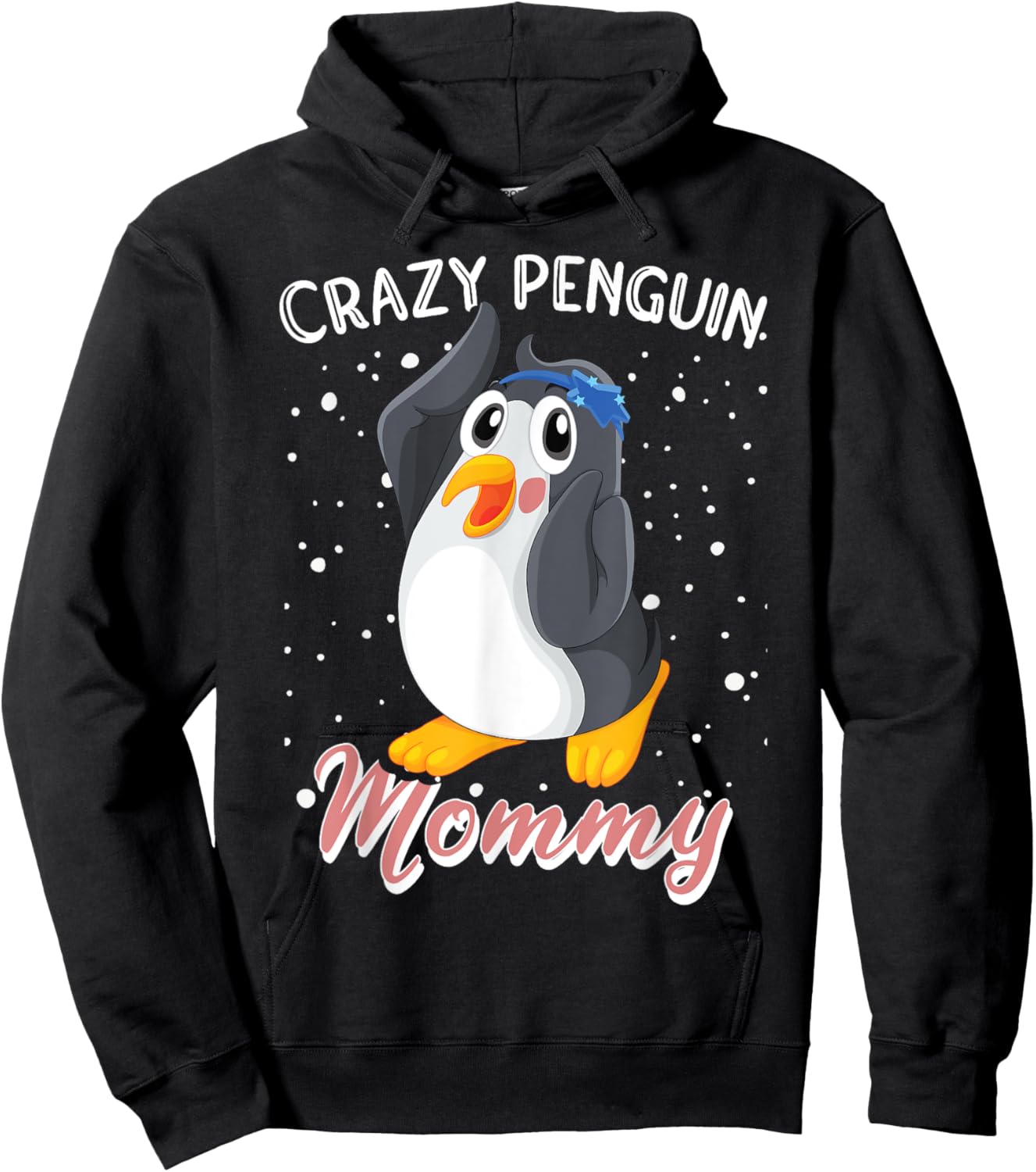 Crazy Penguin Mommy | Funny Women Penguin Hoodie - Hoodie | Black