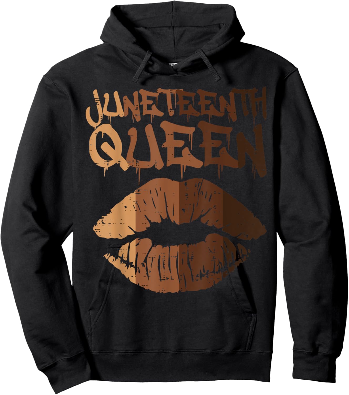 Juneteenth Queen Black Melanin Lips June 19th 1865 Women Hoodie - Hoodie | Black