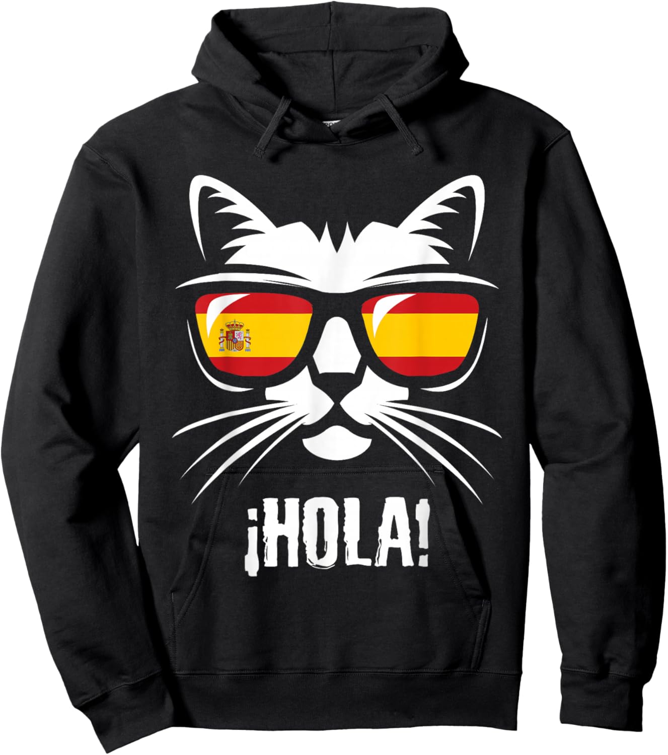 Funny Cat Spanish Flag Hoodie - Hoodie | Black