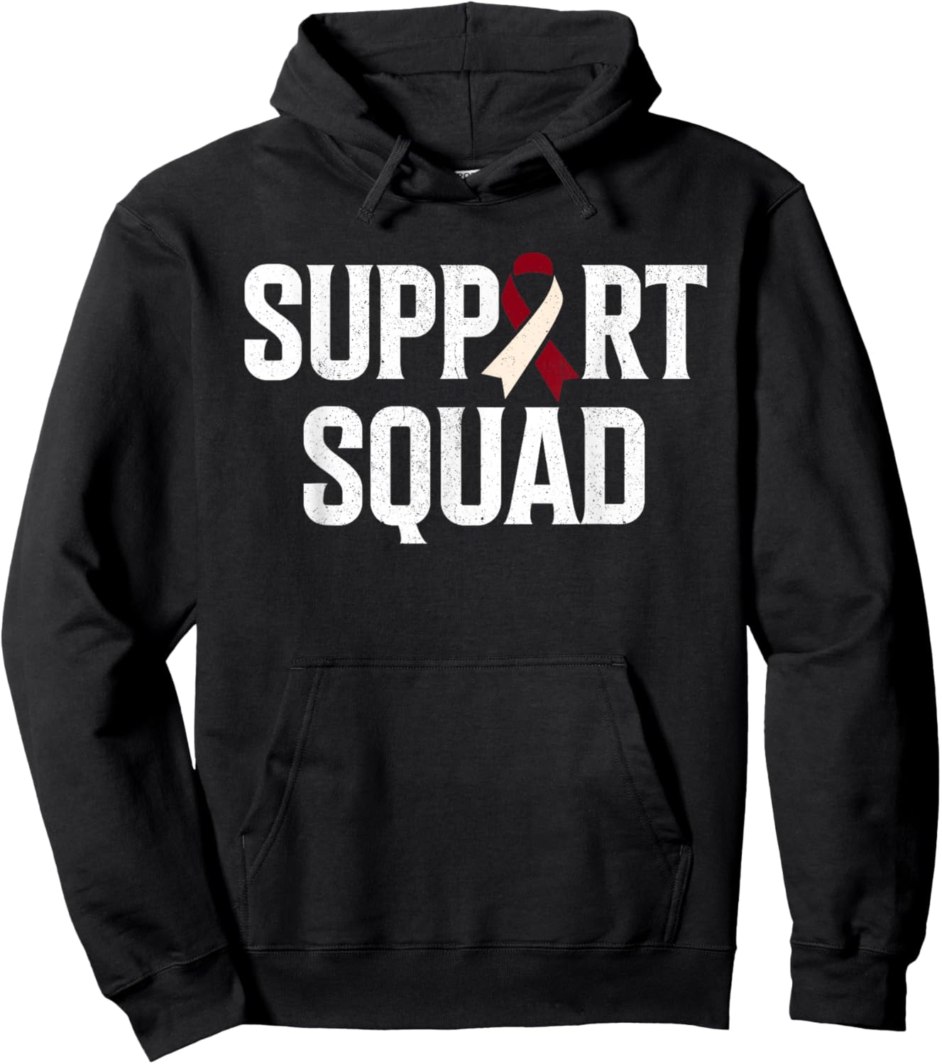 Support Squad Throat Oral Head & Neck Cancer Awareness Hoodie - Hoodie | Black
