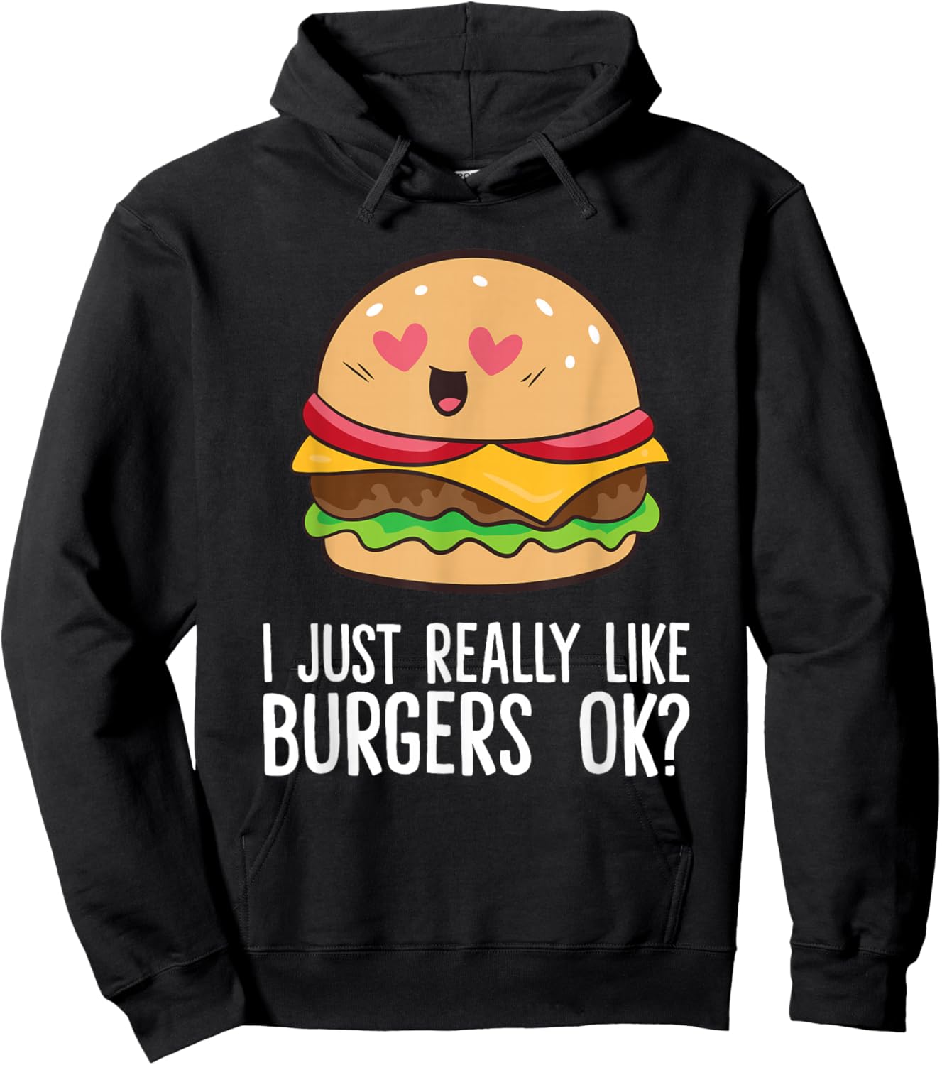 I Just Really Like Hamburgers Fast Food Funny Hamburgers Hoodie - Hoodie | Black