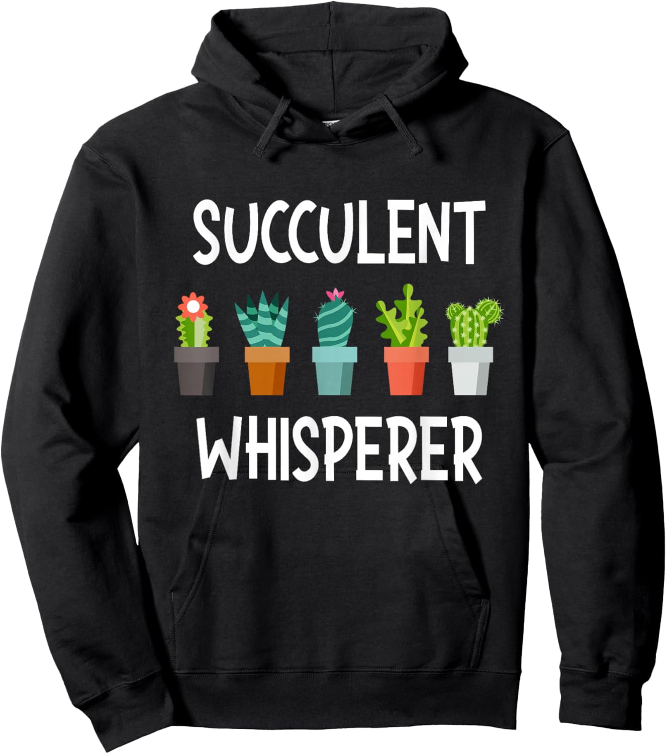 Funny Succulent Shirts Whisperer - Cactus Lover Gardener Gardening , Black Hoodie - Hoodie | Black