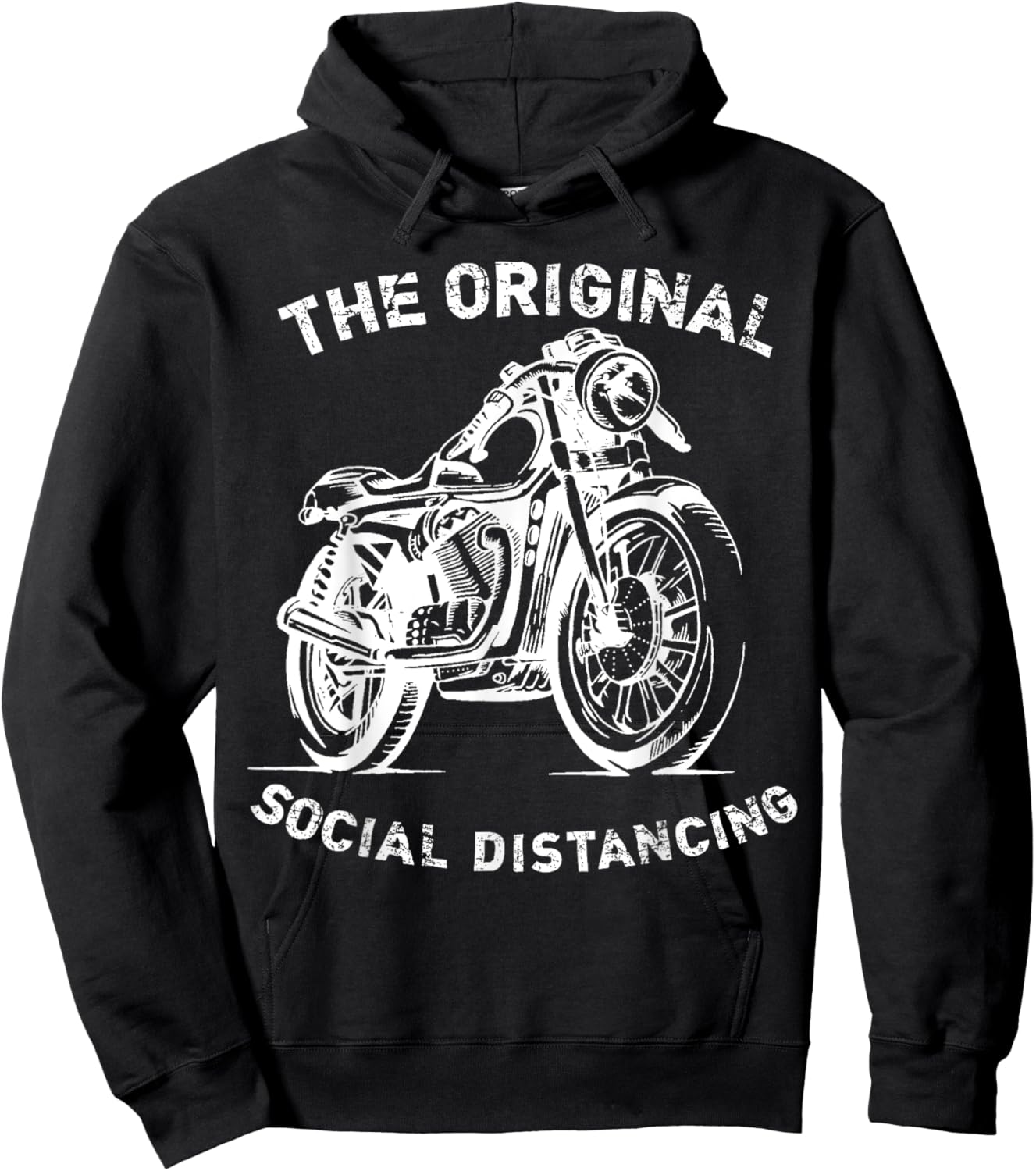 Funny Motorcycle Original Social Distancing Hoodie - Hoodie | Black