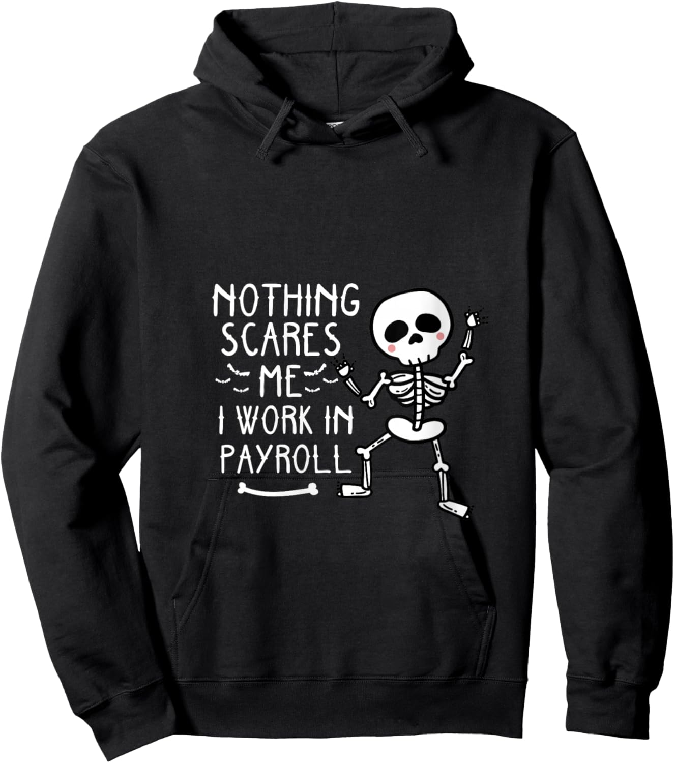 Funny Payroll Halloween Human Resources Dancing Skeleton V-Neck Hoodie - Hoodie | Black