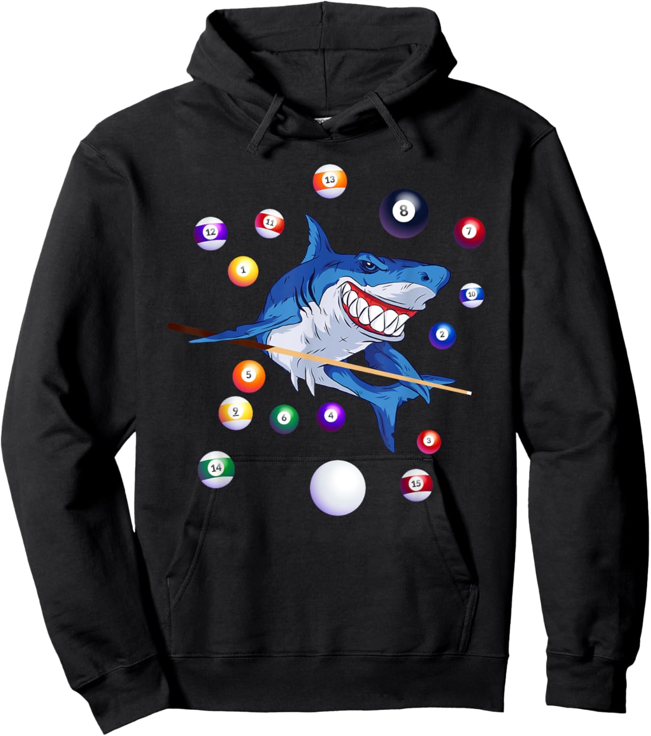 Billiards Shark Billiard Player Pool Table Snooker Pyramid Hoodie - Hoodie | Black