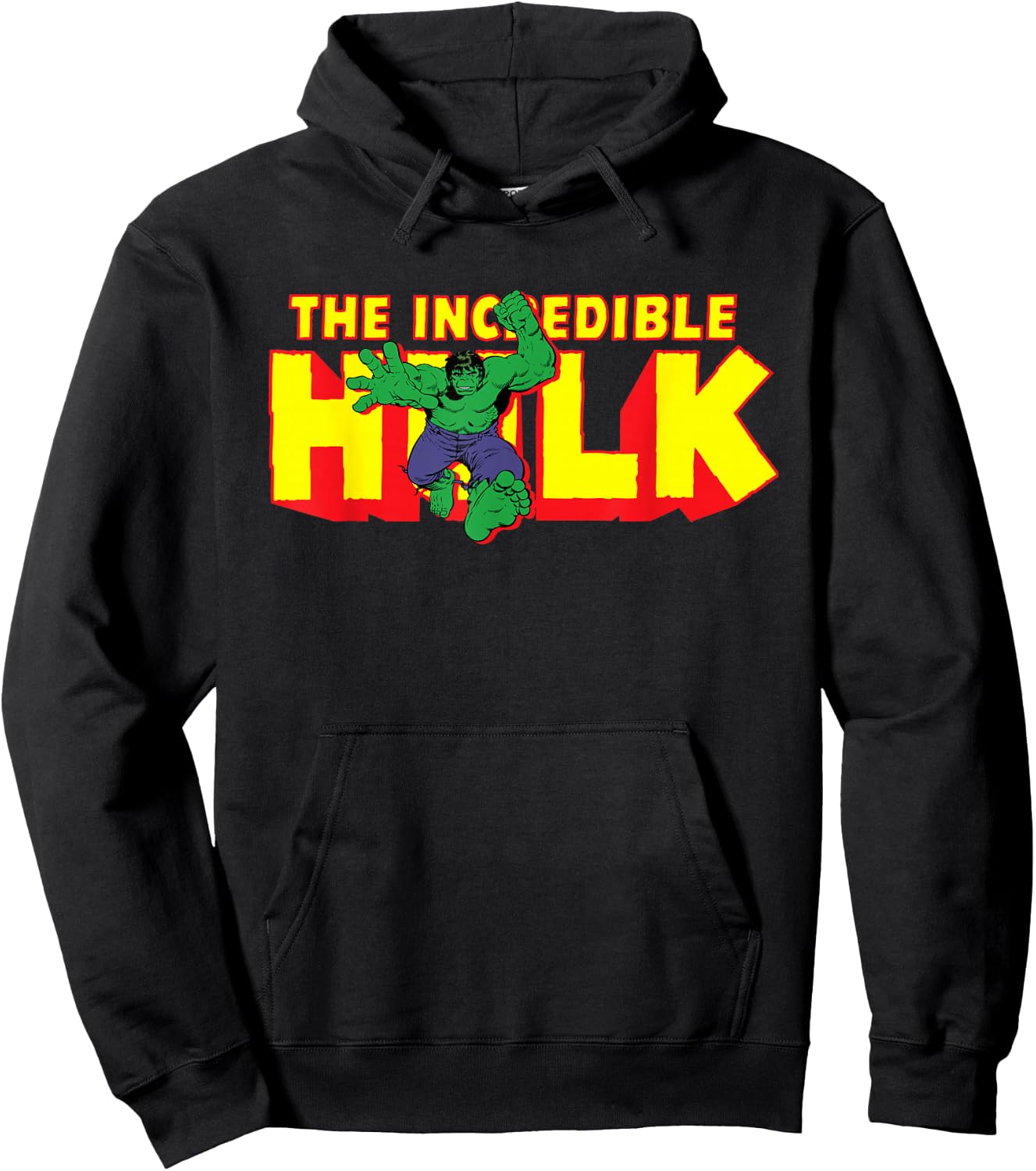 Marvel The Incredible Hulk Retro Comic Logo Hoodie - Hoodie | Black