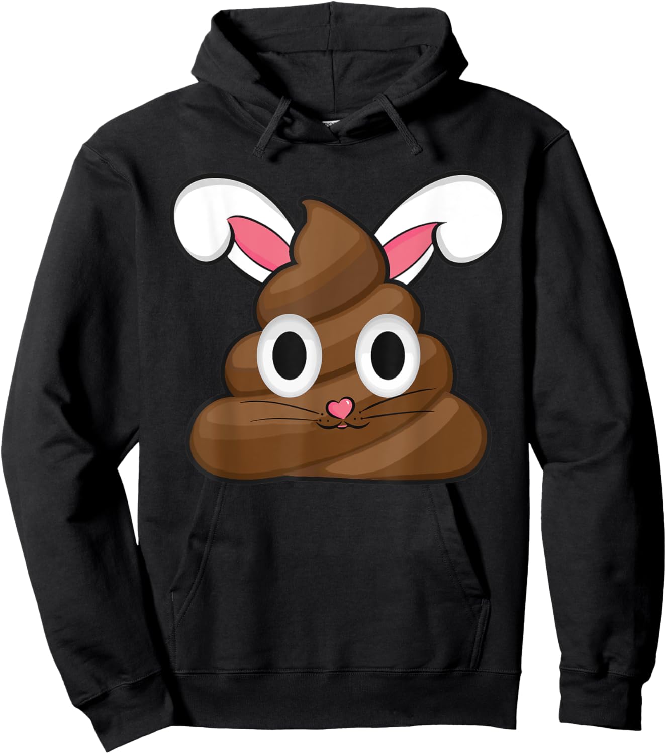 Easter Humour Funny Easter Poop With Bunny Ears Hoodie - Hoodie | Black