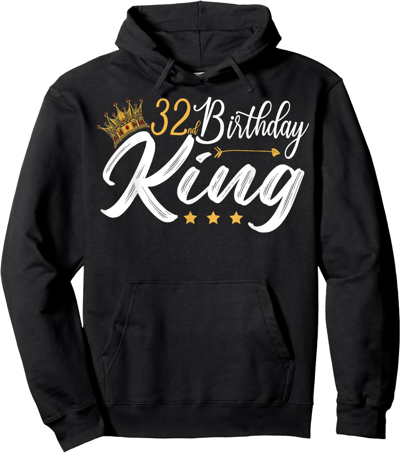 32nd Birthday King 32 Year Old Funny 32nd Birthday Men's Hoodie - Hoodie | Black