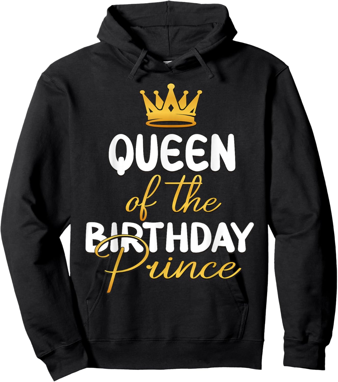 Queen Of The Birthday Prince Boy Bday Party Idea Hoodie - Hoodie | Black