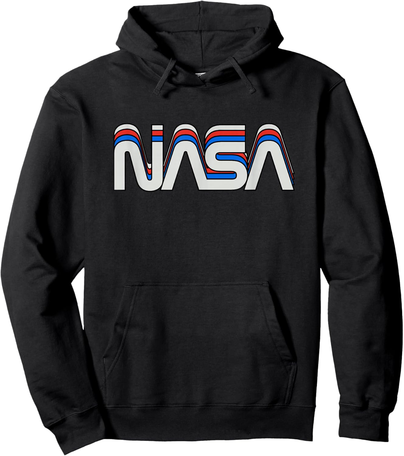 NASA Shirts and Gifts for space geeks and nerds 70s 80s Retro Vintage NASA Worm Logo -Adults, -Kids Black Medium Hoodie - Hoodie | Black