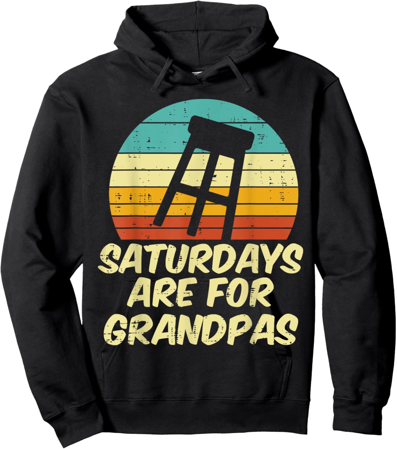 Barstool Saturdays Are For Grandpas Sunset Retro Fathers Day Hoodie - Hoodie | Black