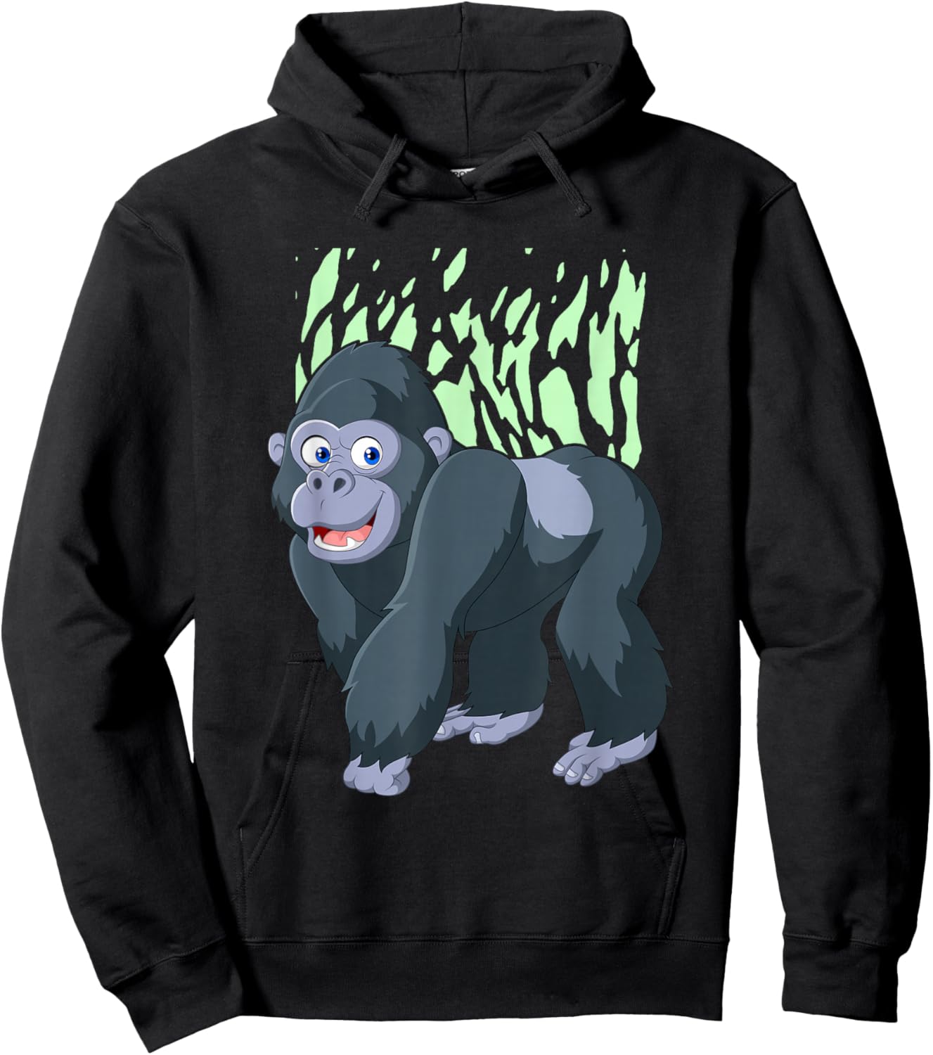 Jungle Gorilla I Gorilla Lover I Children Gorilla Kids Cartoon Gorilla I Monkey Kids Gorilla Hoodie - Hoodie | Black