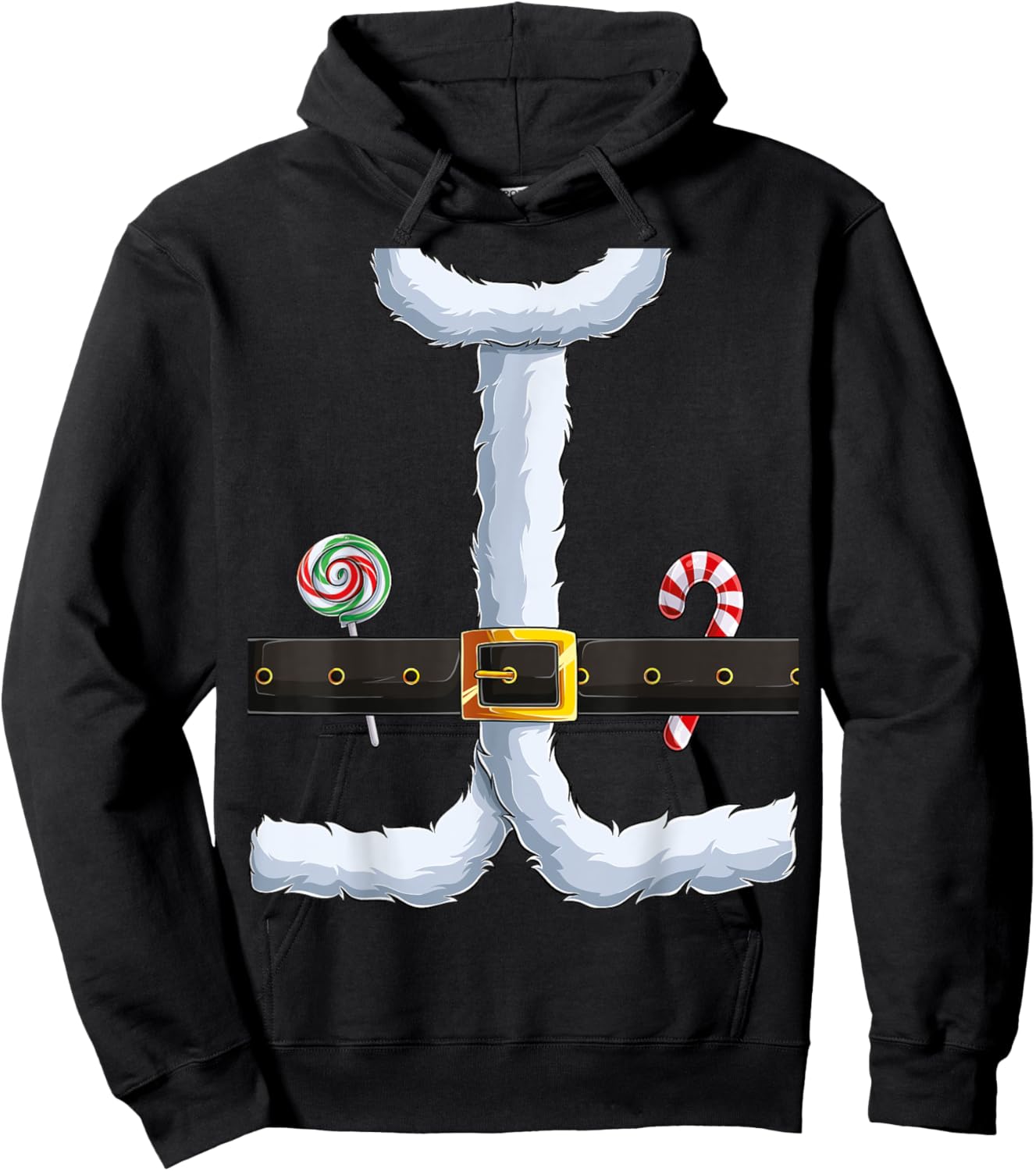Christmas Santa Claus Costume Fun Santa Suit Xmas men women Hoodie - Hoodie | Black