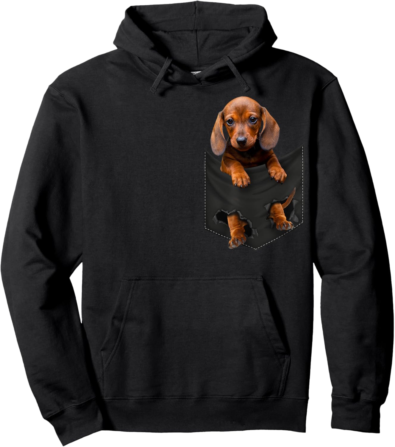 Funny Dachshund in Your Pocket for Wiener Doxie Lovers Hoodie - Hoodie | Black