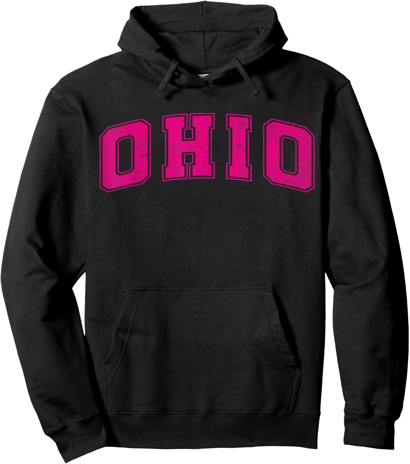 Ohio Pink Vintage Style Retro Text Hoodie - Hoodie | Black