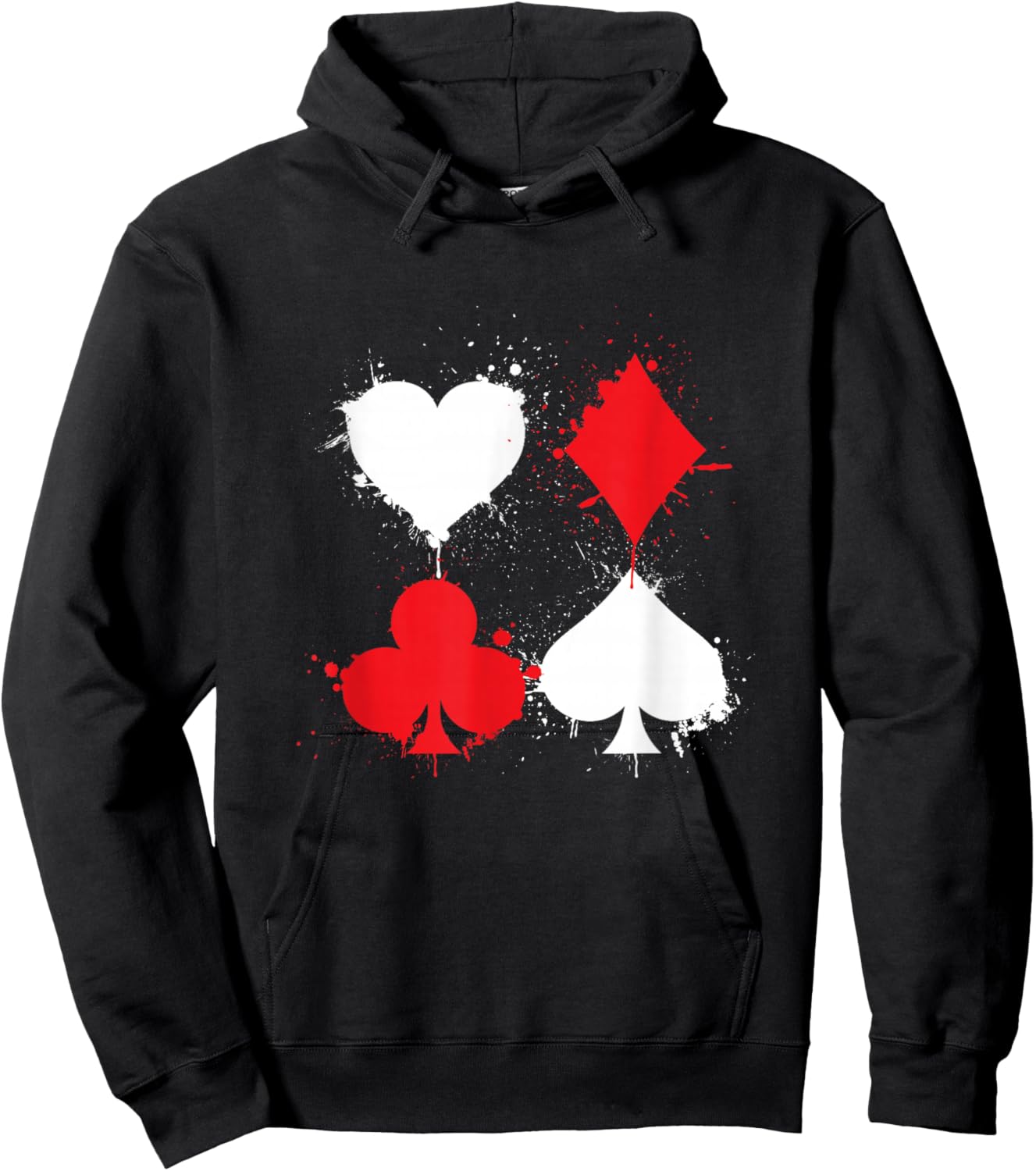 Playing Cards Poker Heart Spade Diamond Club Hoodie - Hoodie | Black
