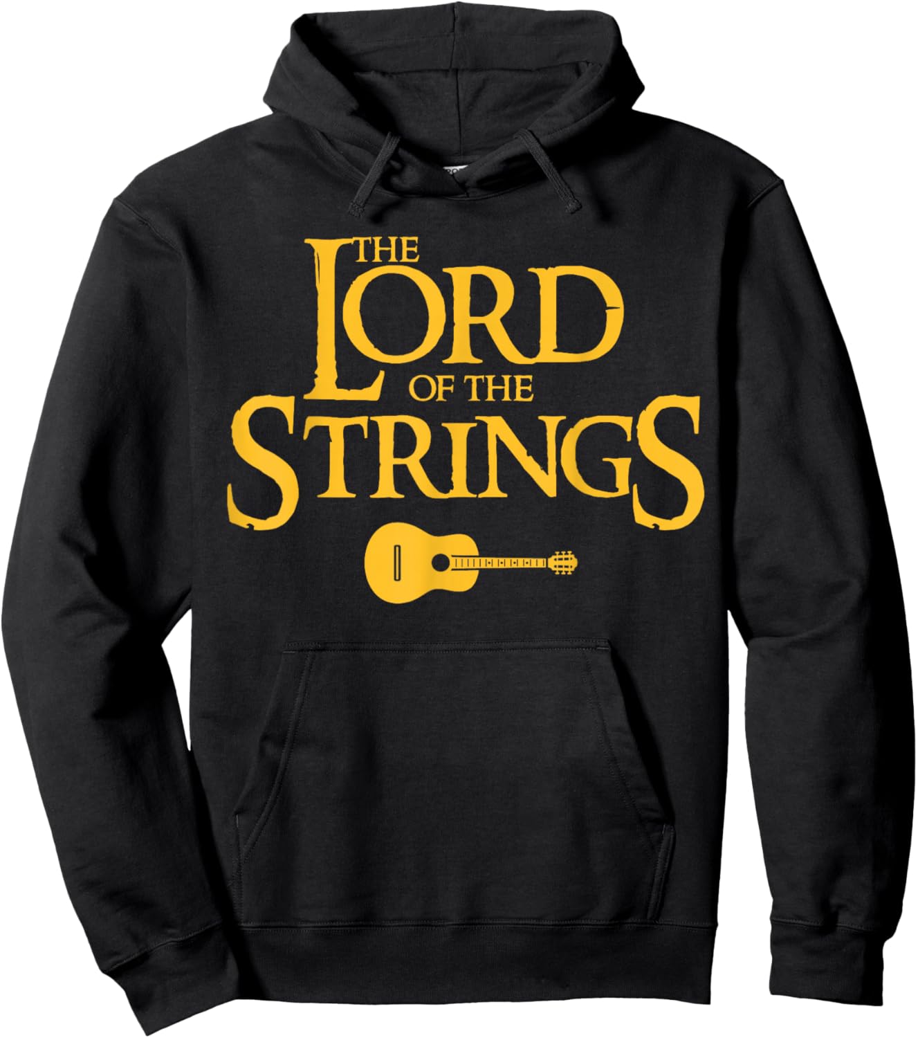 Miftees Guitar Lord of the Strings - Men's Adults Black Short Sleeve Classic Fit Cotton Polyester - Small Hoodie - Hoodie | Black