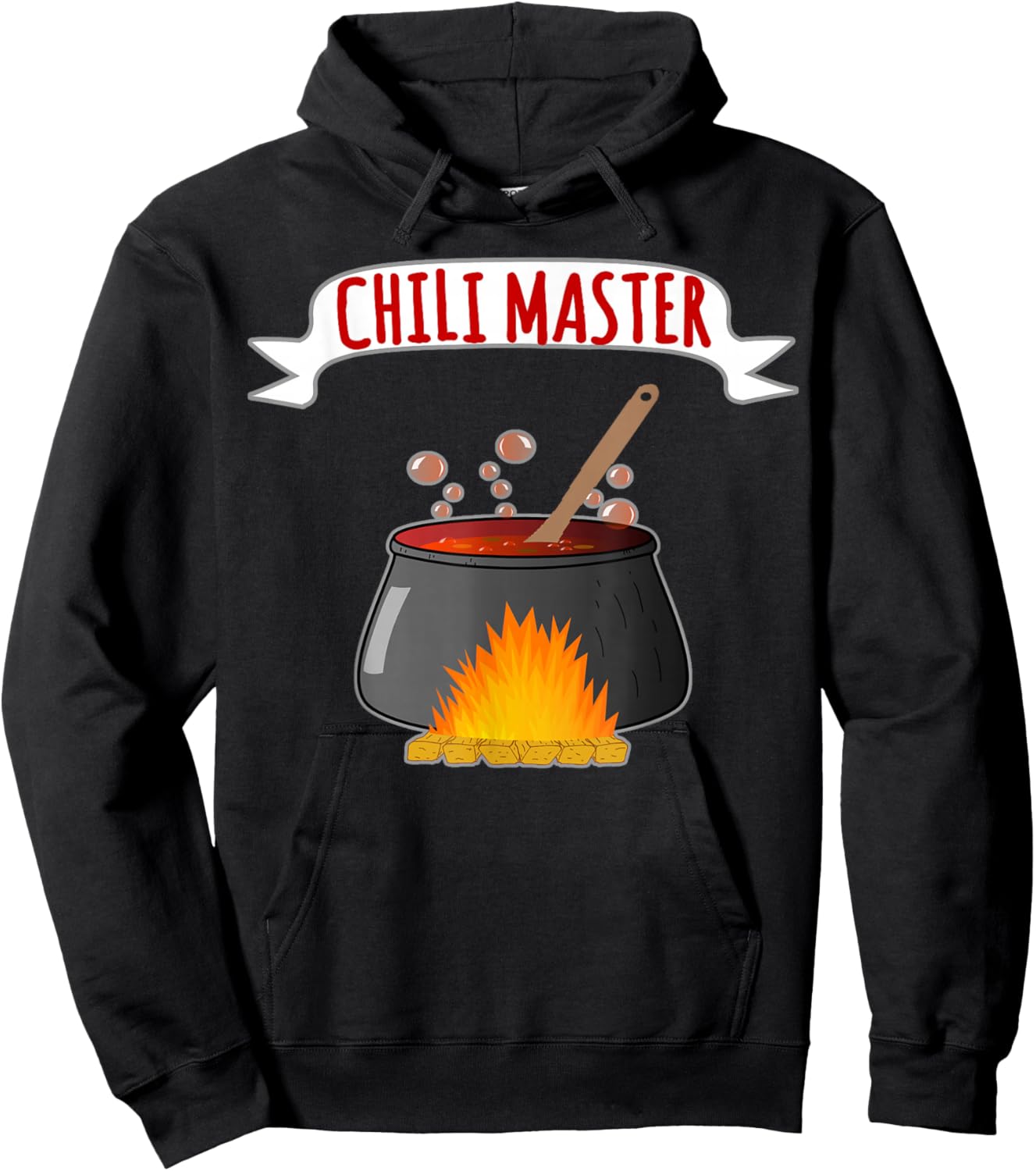 Chili Master Funny Flaming Chili Pot Cook-off Recognition Hoodie - Hoodie | Black