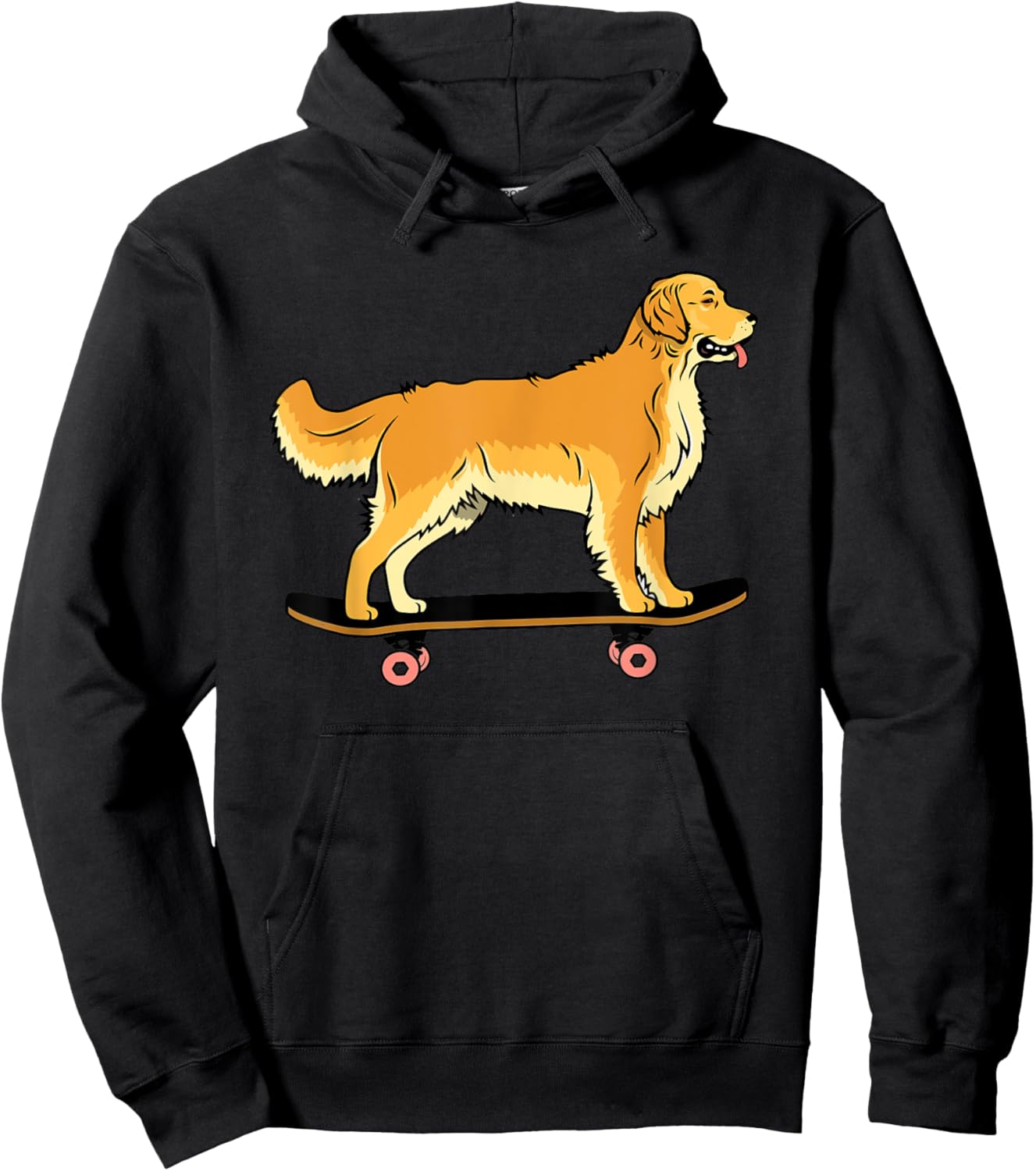 Skateboard Golden Retriever Funny Skater Dog Skateboarding Women Kids Hoodie - Hoodie | Black