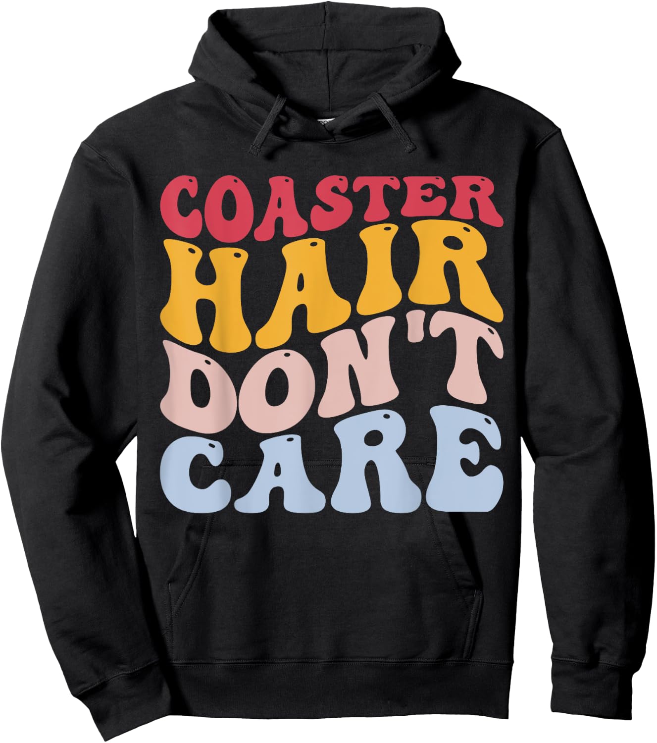 Coaster Hair Don't Care Funny Roller Coaster Lover Hoodie - Hoodie | Black