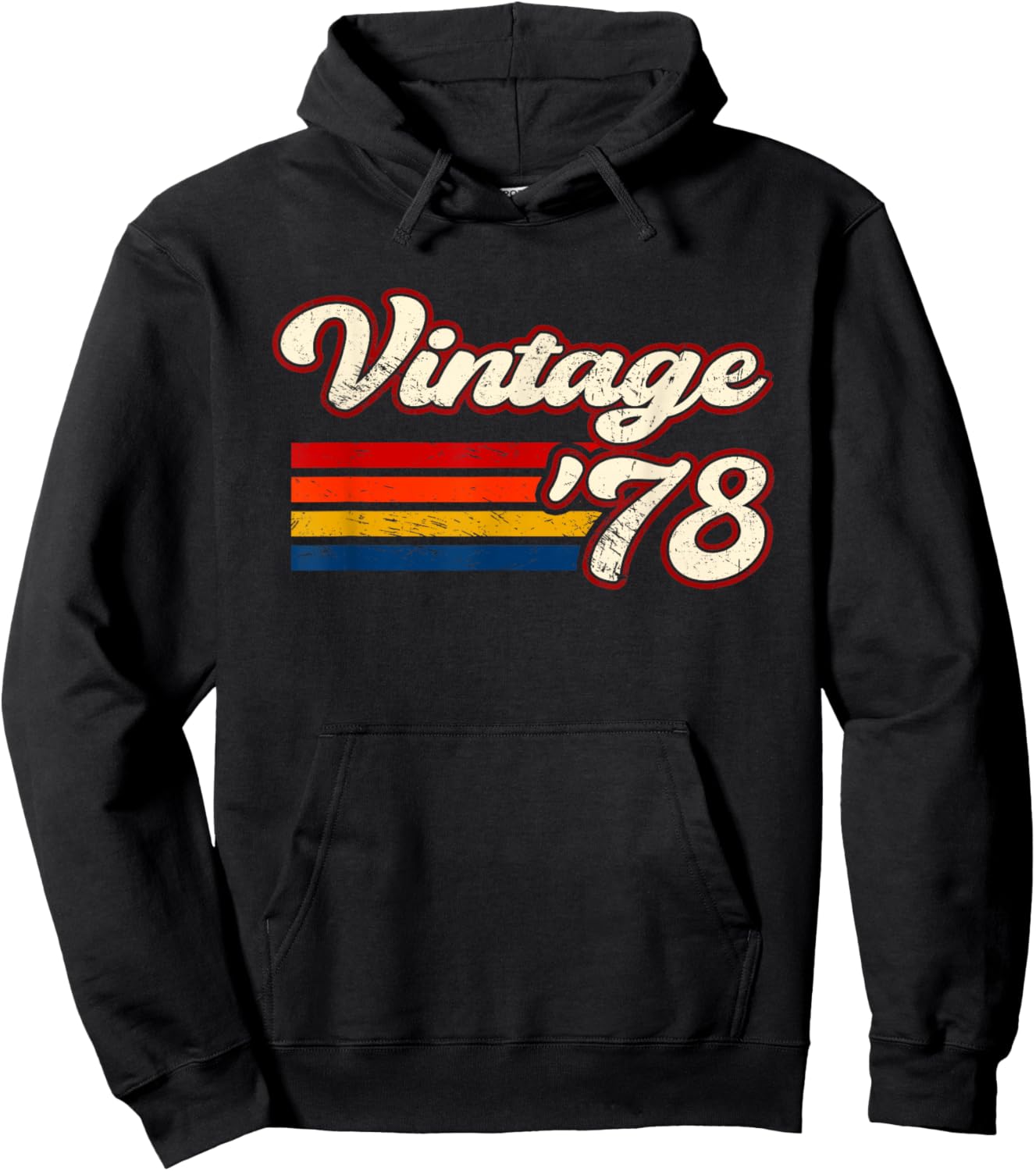 Retro Vintage 78 44 Years Old 44th Birthday Since 1978 Hoodie - Hoodie | Black
