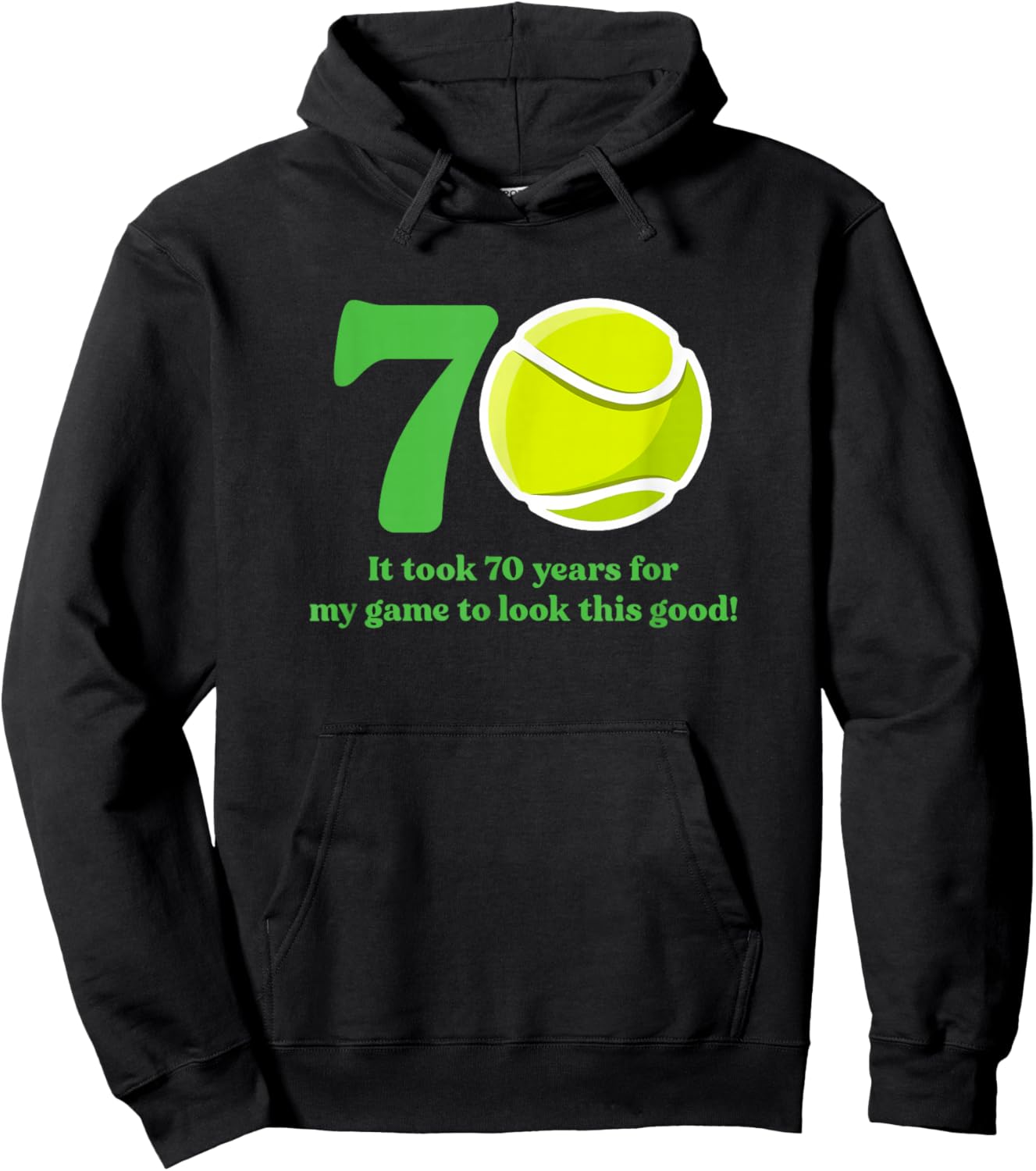 70 Year Old Tennis Player 70th Birthday Hoodie - Hoodie | Black